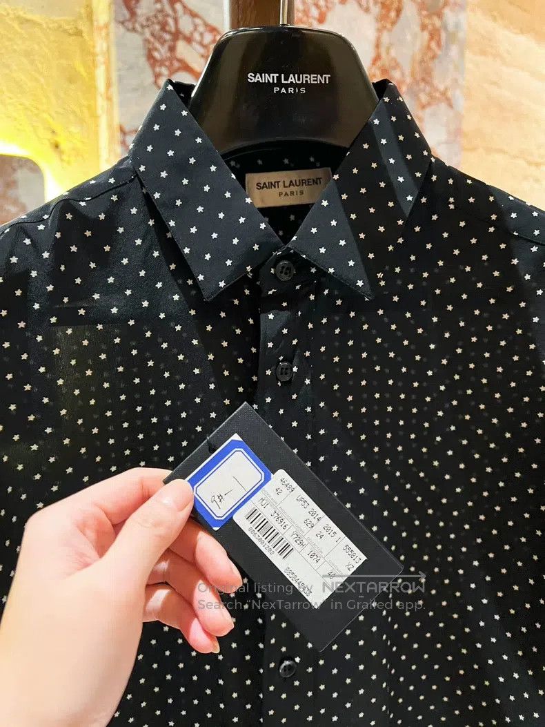 Saint Laurent Paris Saint Laurent Paris size 38 Black Long Sleeve Shirt with S Size US M / EU 48-50 / 2 - 2 Thumbnail