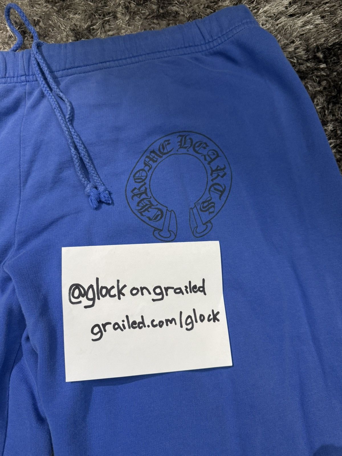 Chrome Hearts Chome Hearts Blue Horseshoe Logo Sweatpants Blue Vintage SzL Size US 34 / EU 50 - 2 Thumbnail