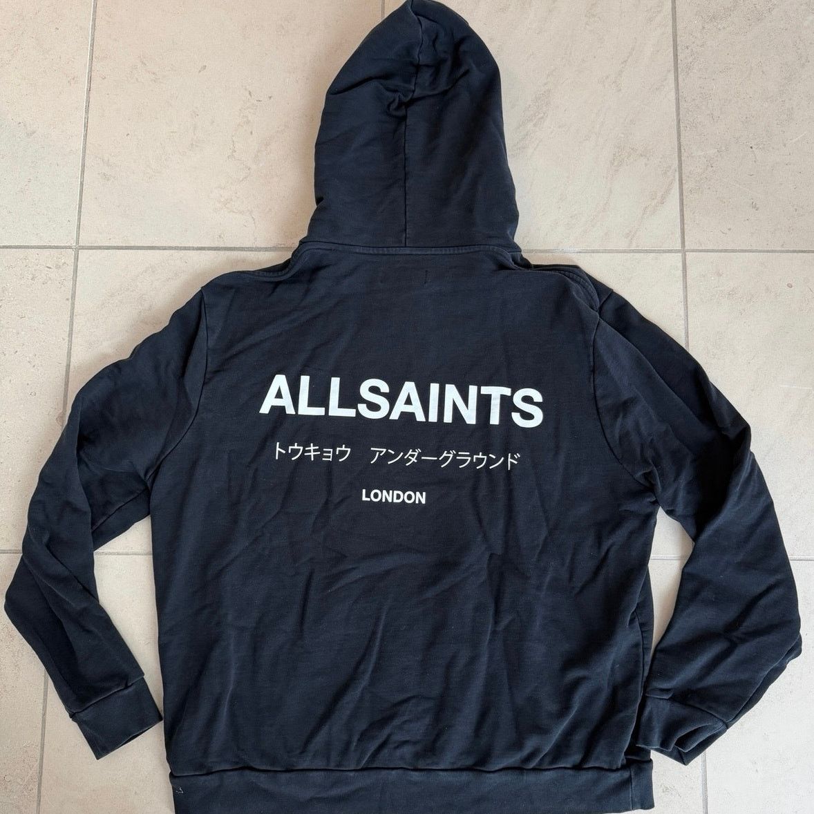 Allsaints AllSaints Black Hoodie XL Logo Tokyo London Pullover Size US XL / EU 56 / 4 - 12 Thumbnail