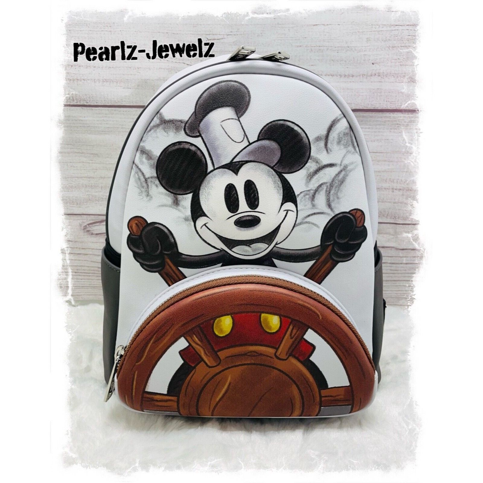 Loungefly Disney Mickey 2024 Mouse Steamboat Willie Mini Backpack & Wallet