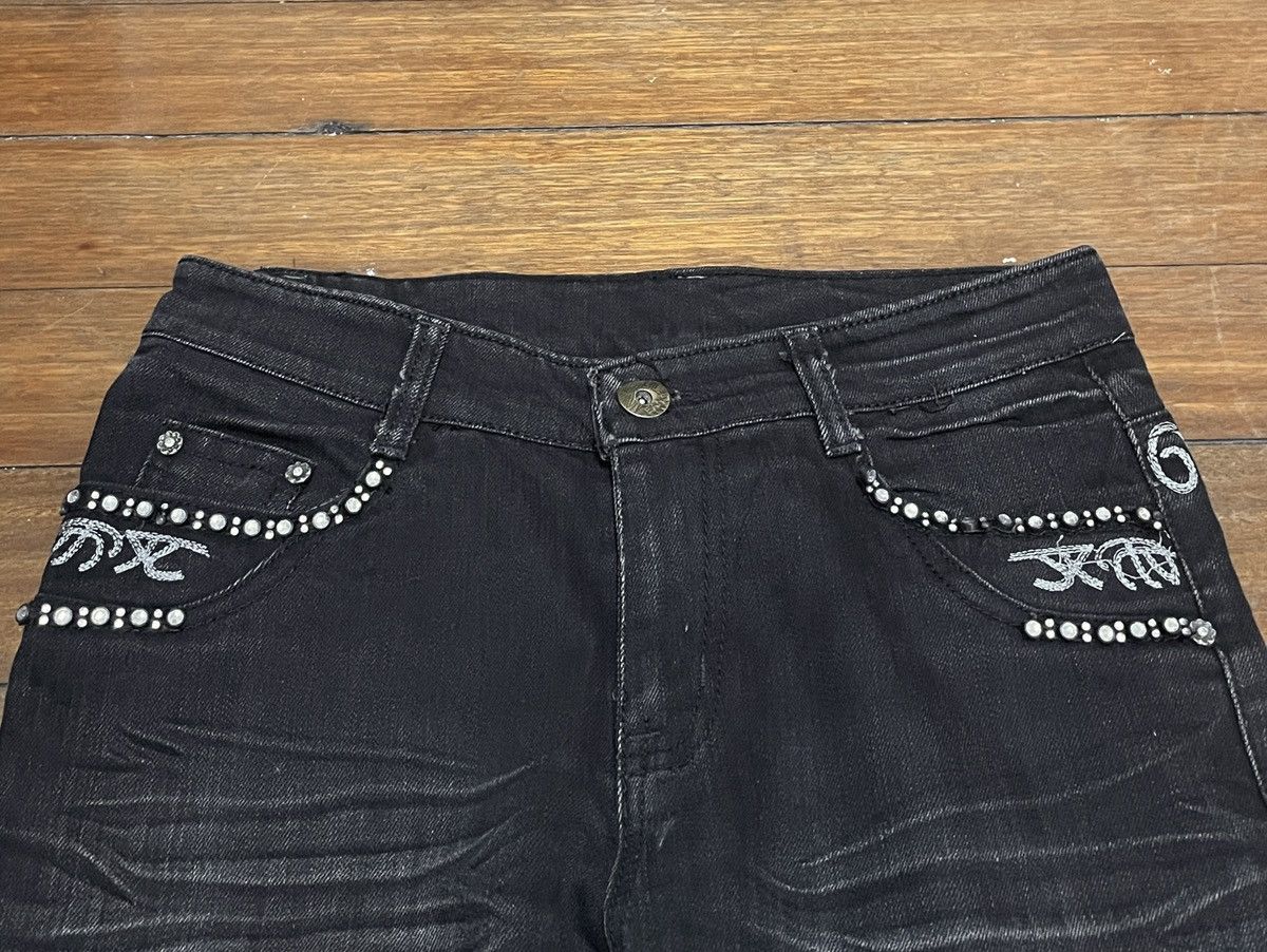 14th Addiction Rare Design Vintage Japanese Brand Flared Waxed Jeans 2000s Size US 30 / EU 46 - 3 Thumbnail