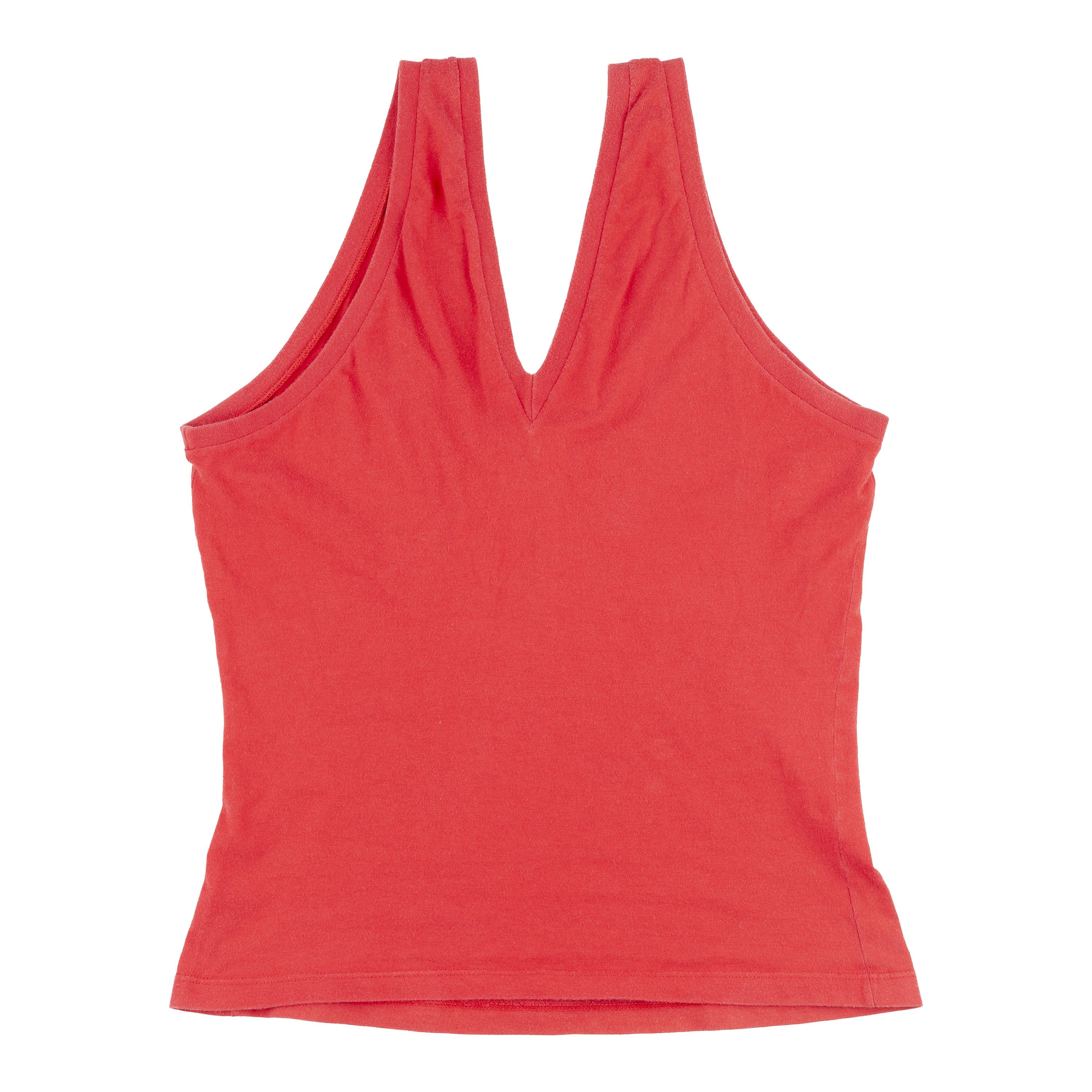 Dolce & Gabbana Dolce & Gabbana Vintage Red Tank V Neck Top (M) Size M / US 6-8 / IT 42-44 - 3 Thumbnail