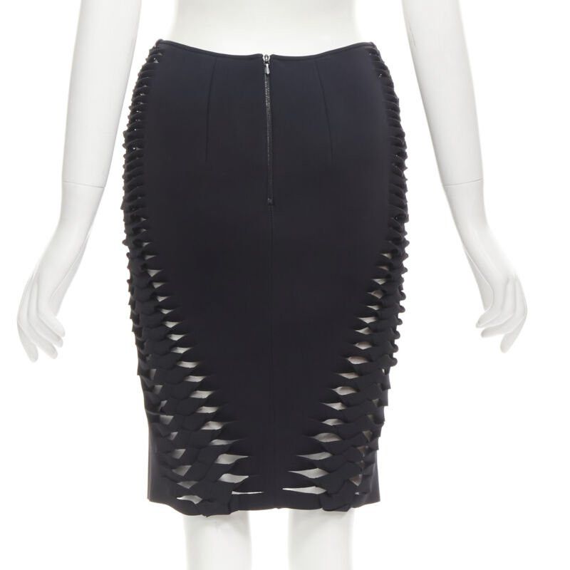 Dion Lee DION LEE black cut out braid knot detail pencil skirt AUS8 US4 S Size 28" / US 6 / IT 42 - 1 Thumbnail