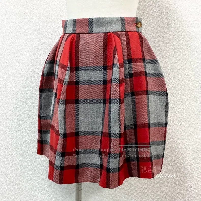 Vivienne Westwood Vivienne Westwood British Red Plaid Woolen Half Skirt Jenn Size 27" / US 4 / IT 40 - 1 Thumbnail