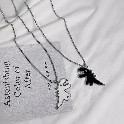 Other 2Pcs Cute Dinosaur Couple Necklace Size ONE SIZE - 1 Thumbnail