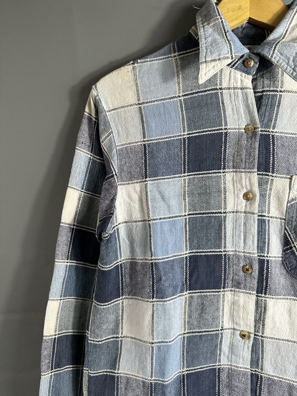 Beauty Beast 2000s PATCHWORK KAPITAL JUNYA ISSEY YOHJI STYLE SHIRT BUTTON Size US L / EU 52-54 / 3 - 5 Thumbnail