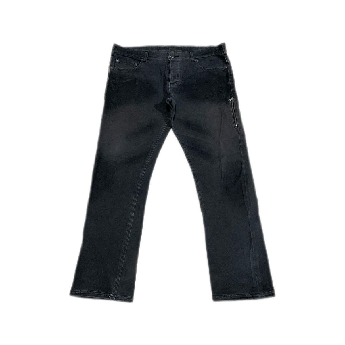 If Six Was Nine × Japanese Brand × Neil Barrett 🔥Archived Neil Barret Black Waxed Denim Zipper Size US 34 / EU 50 - 1 Thumbnail
