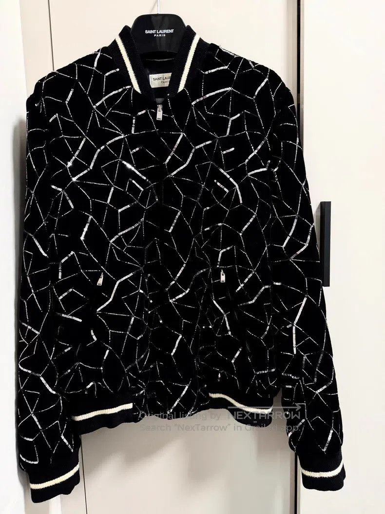 Saint Laurent Paris Saint Laurent Paris Glitter Tube Embellished Velvet Black Size US S / EU 44-46 / 1 - 1 Thumbnail