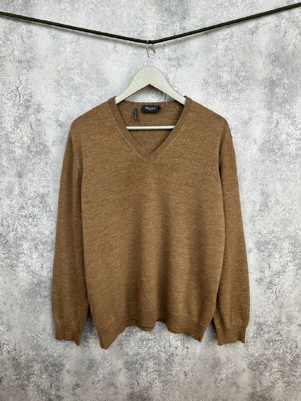 Other Maerz Muenchen V-Neck Sweater Brown Pullover Knit Jumper LS Size US XXL / EU 58 / 5 - 1 Thumbnail