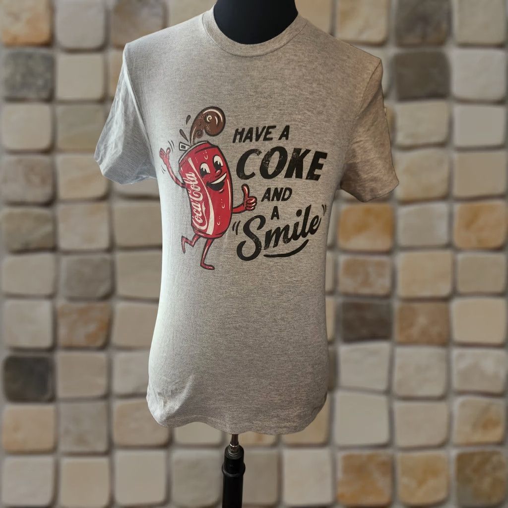 Vintage Coca-Cola Gray T-shirt Adult Medium Have A Coke And Smile Coke Can Unisex Size US M / EU 48-50 / 2 - 1 Thumbnail