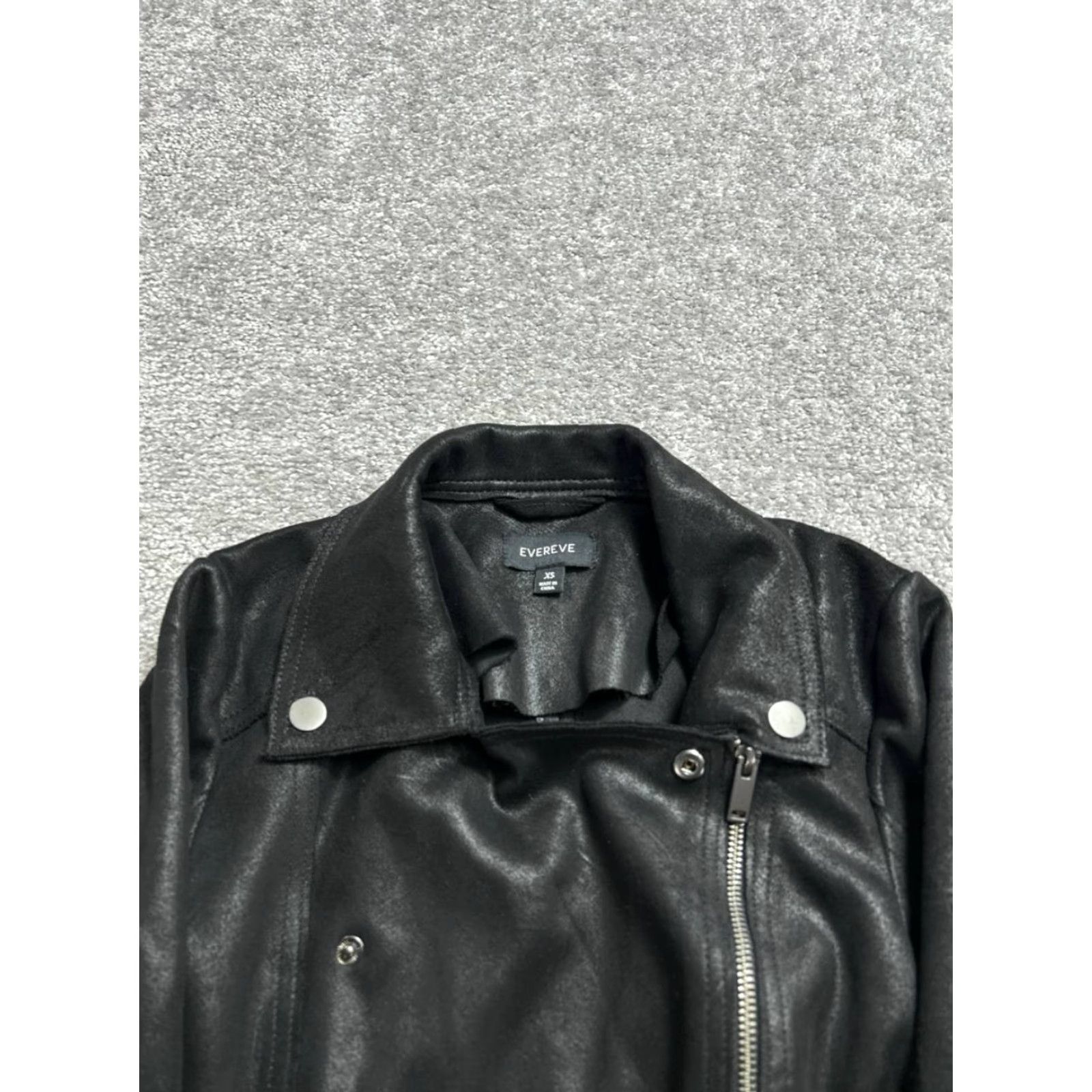 Vintage Evereve Marren Moto Jacket Womens XS Black Faux Leather Asymmetrical Zip Casual Size XS / US 0-2 / IT 36-38 - 4 Thumbnail