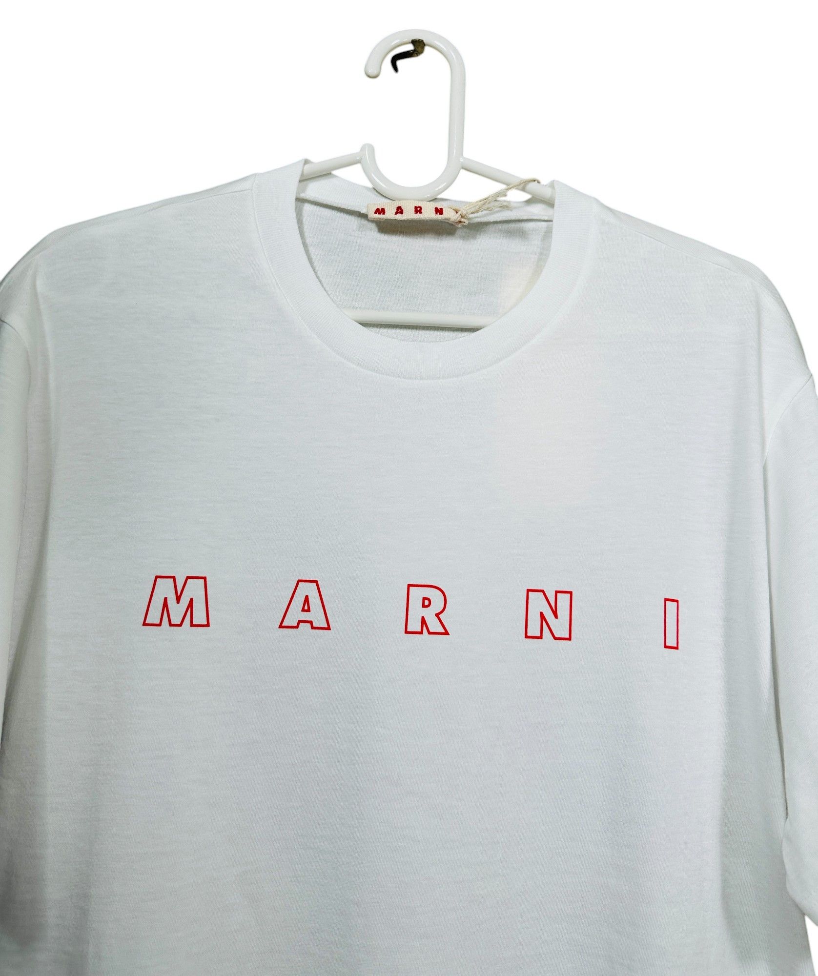 Marni White T-shirt Logo Size US M / EU 48-50 / 2 - 2 Thumbnail