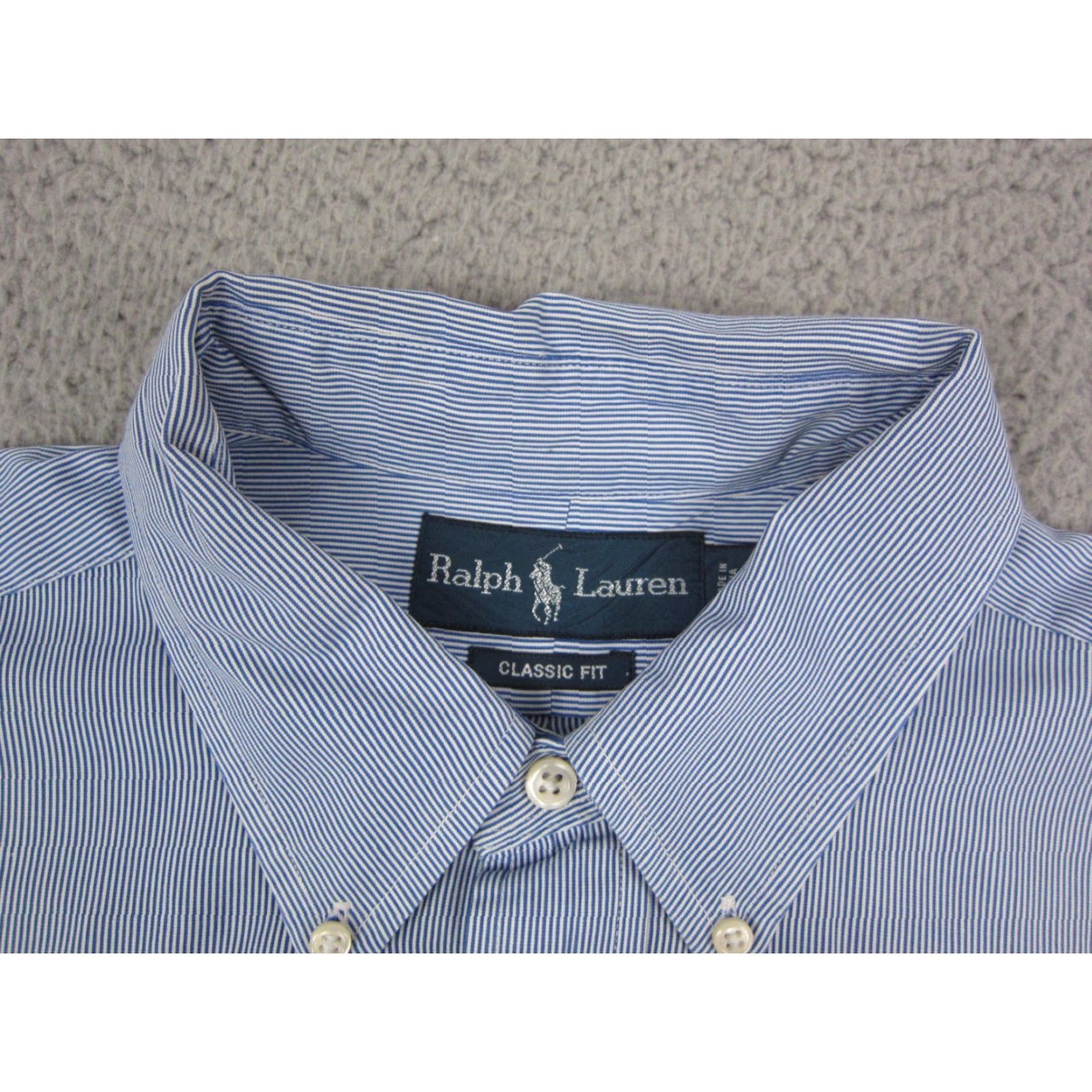 Ralph Lauren Ralph Lauren Shirt Adult 16 XL Blue Pony Striped Button-Down Mens Size US L / EU 52-54 / 3 - 4 Thumbnail