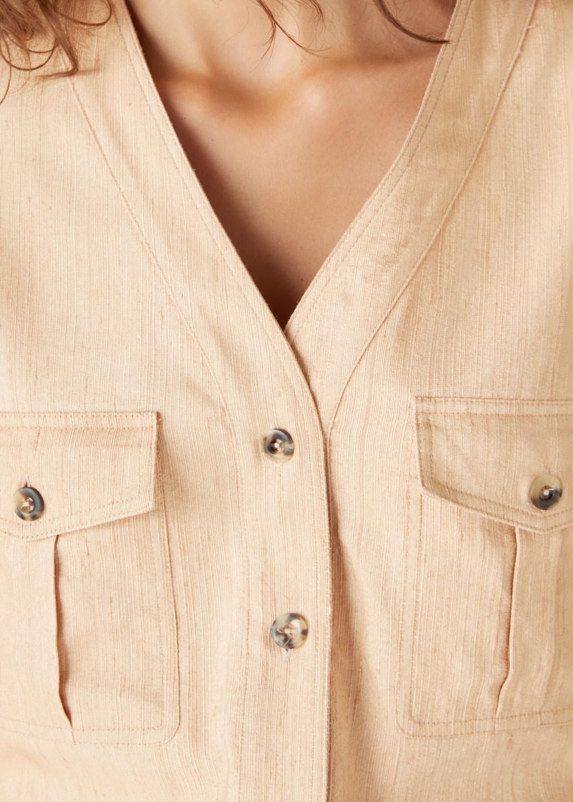 Loro Piana o1srvl11e0725 FAN7463 Silk Abir Shirt in Beige Size L / US 10 / IT 46 - 4 Thumbnail