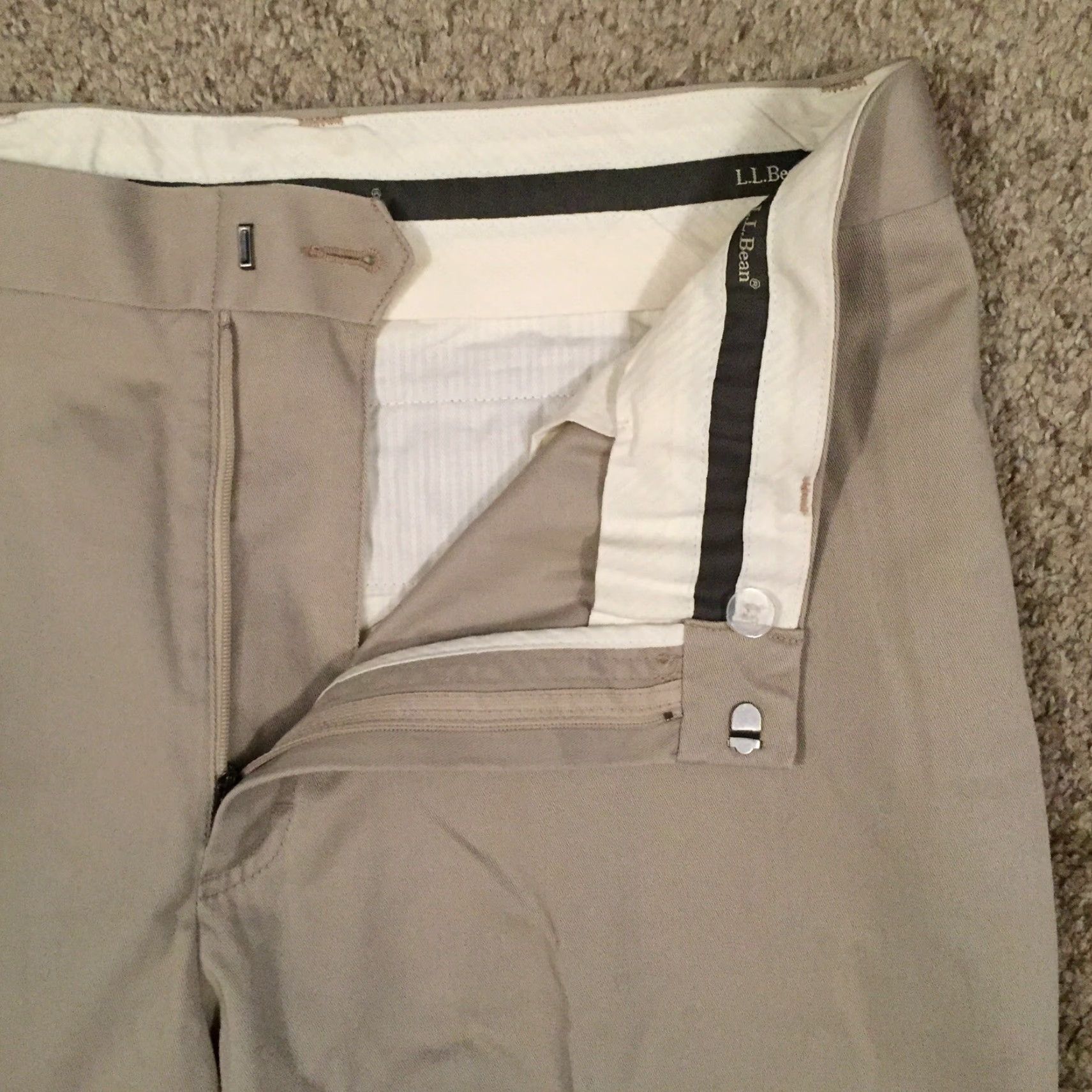 Vintage LL Bean Pants Men's Size 36 Chino Beige Flat Front Dress Pants Regular Rise Inseam 34 Size US 36 / EU 52 - 4 Thumbnail