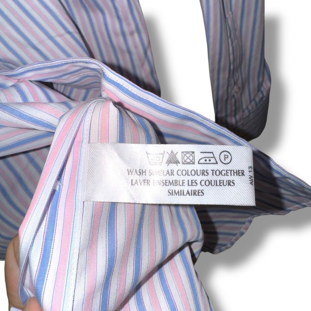 Thomas Pink NWT Thomas Pink Blue Slim Fit BRISTOW STRIPE fran Dress Shir Size US M / EU 48-50 / 2 - 7 Thumbnail
