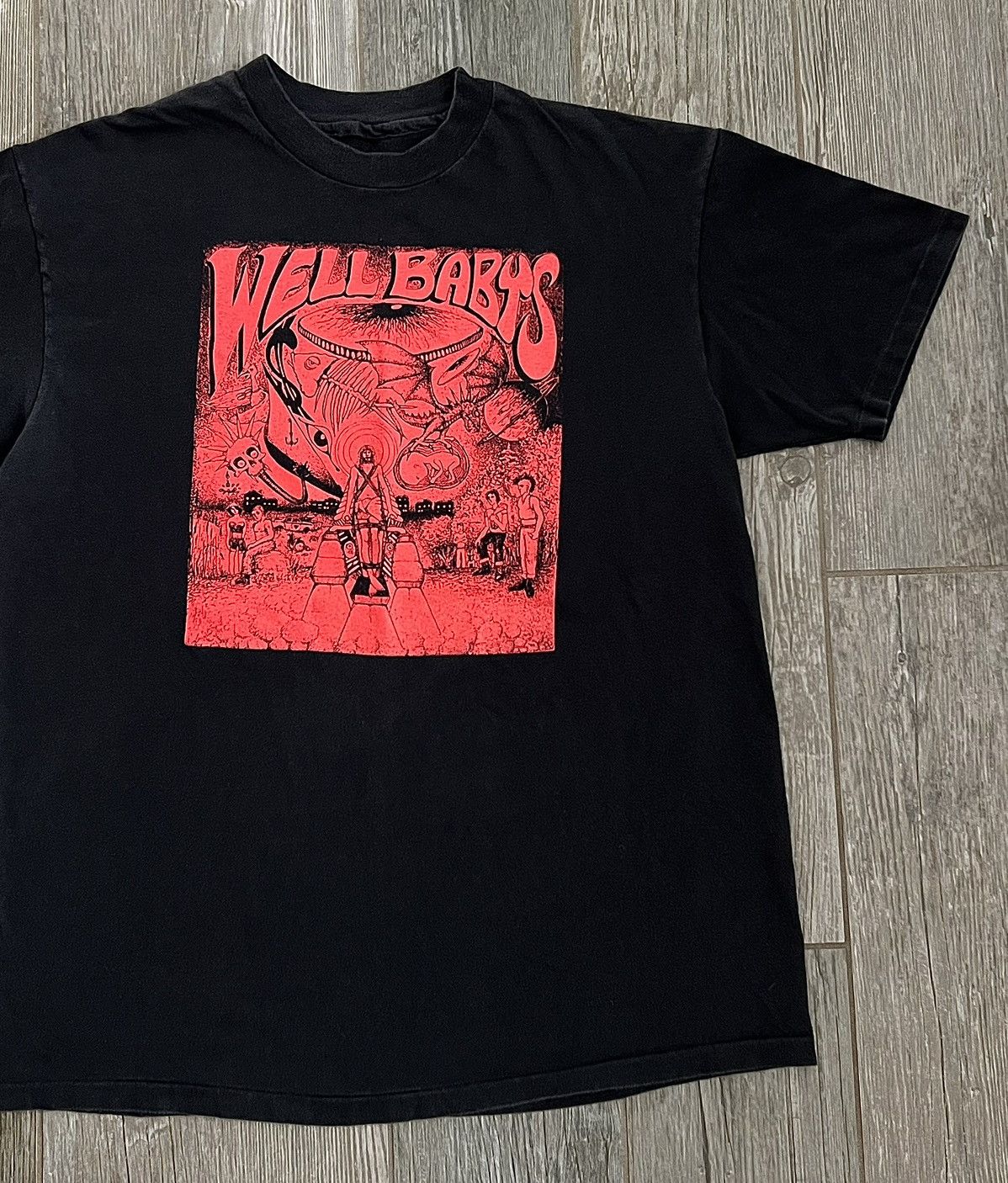 Band Tees 1994 Single Stitch Well Babys Vintage Black Red Graphic Tee Size US XL / EU 56 / 4 - 3 Thumbnail