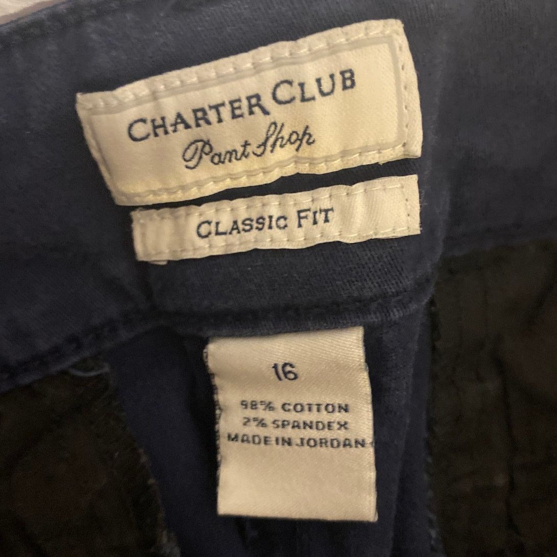 Other Nautical Button Hem Cropped Navy Pants Charter Club 16 Size 38" / US 16 / IT 52 - 3 Thumbnail