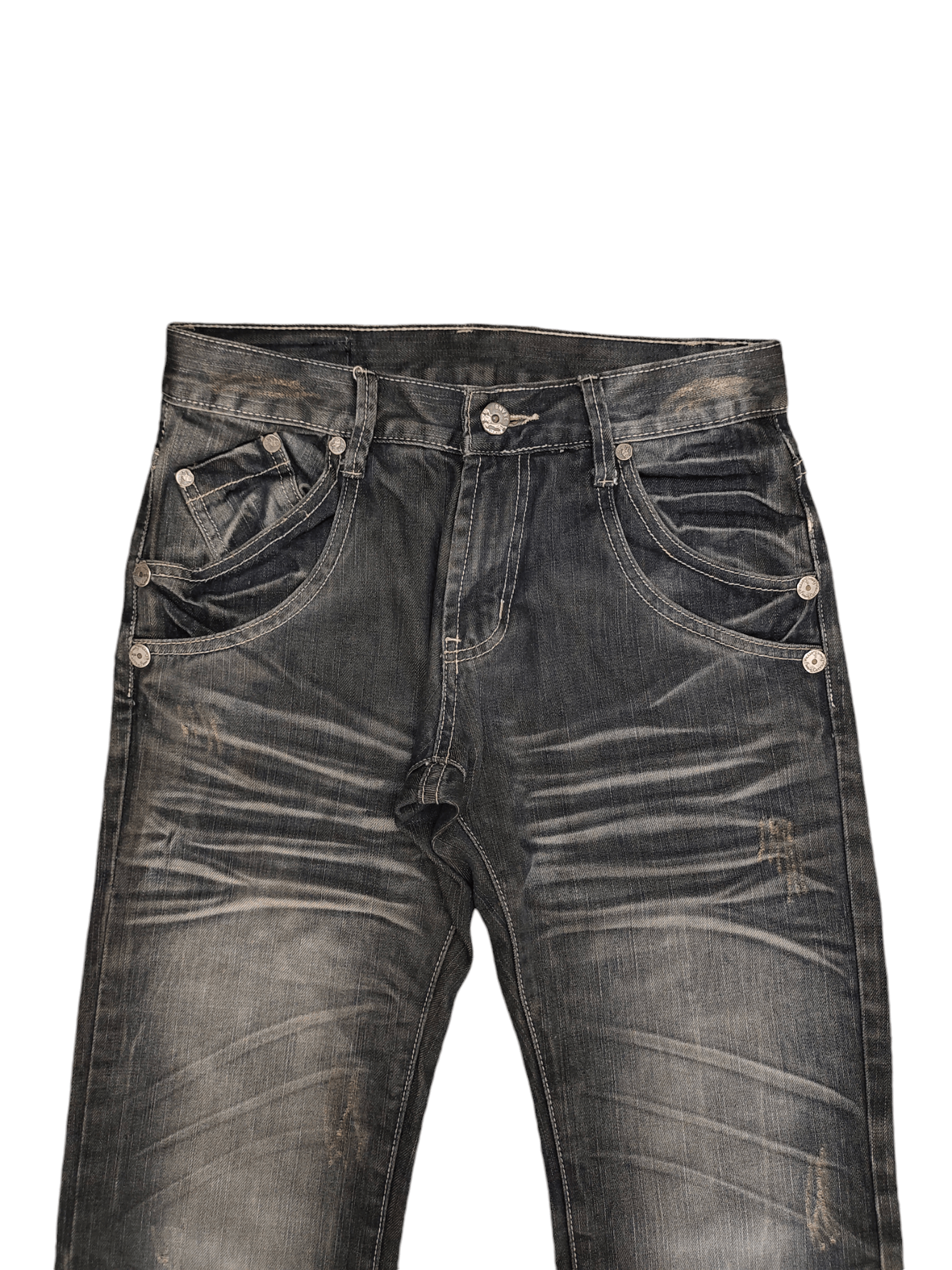 Comme des Garcons × Undercover Vintage Clone Devgru Clawmark Distress Faded Denim Jeans Size US 30 / EU 46 - 2 Thumbnail