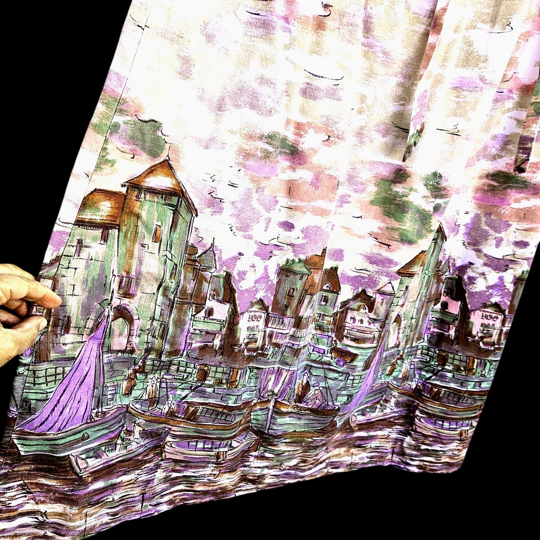 Other Lanz Originals 1980s Scenic Maxi Skirt Seine River 26"W Past Size 26" / US 2 / IT 38 - 2 Thumbnail