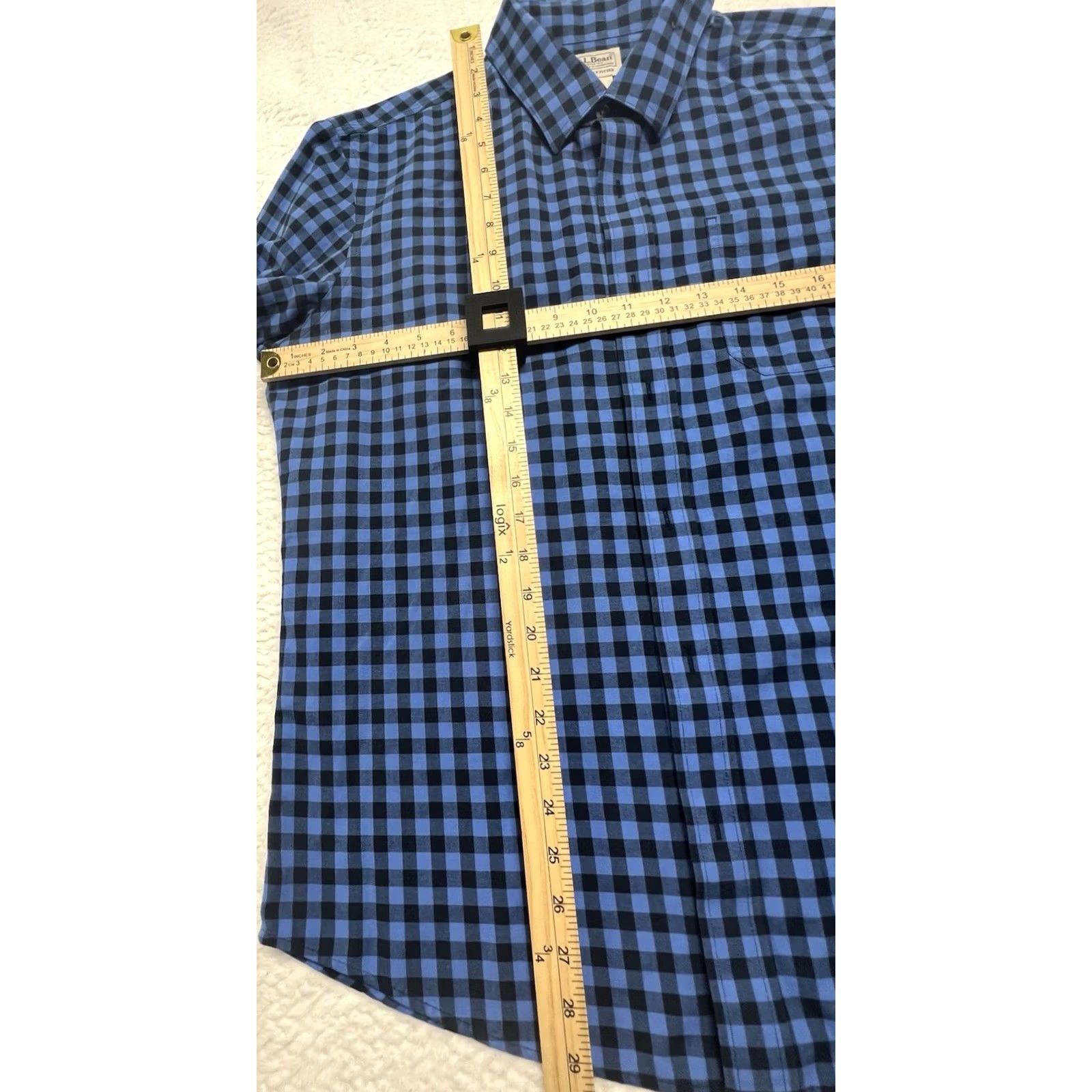 Vintage VINTAGE L.L. Bean Men’s Button Up Shirt Gingham Check 100% Cotton Blue M Size US M / EU 48-50 / 2 - 4 Thumbnail