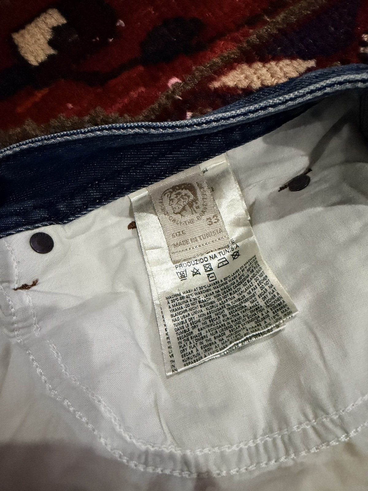 Diesel Diesel Waykee Regular Straight Repaired Distressed Denim Size US 35 - 4 Thumbnail