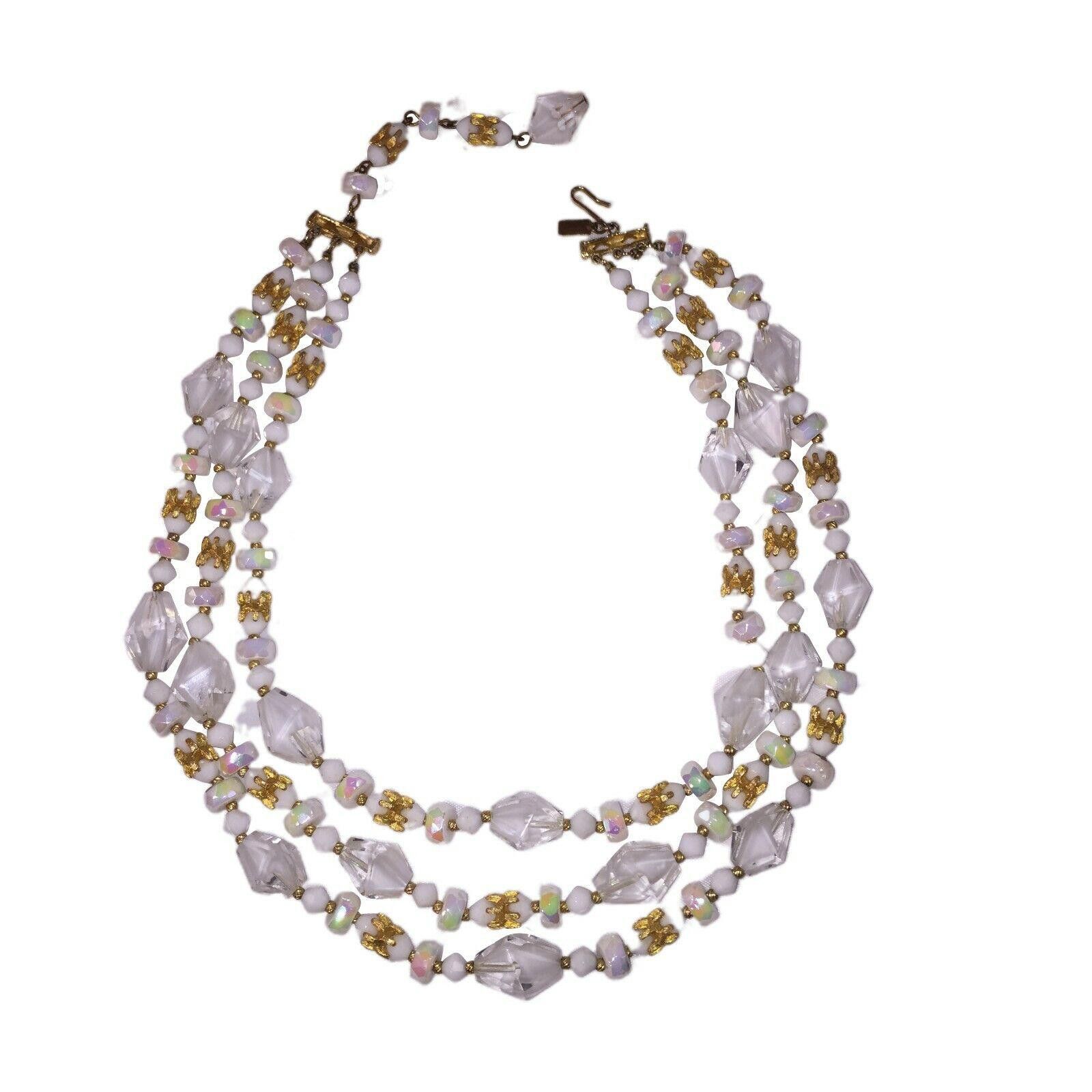 Designer Hattie Carnegie Multi Strand Faceted Glass Necklace Size ONE SIZE - 3 Thumbnail