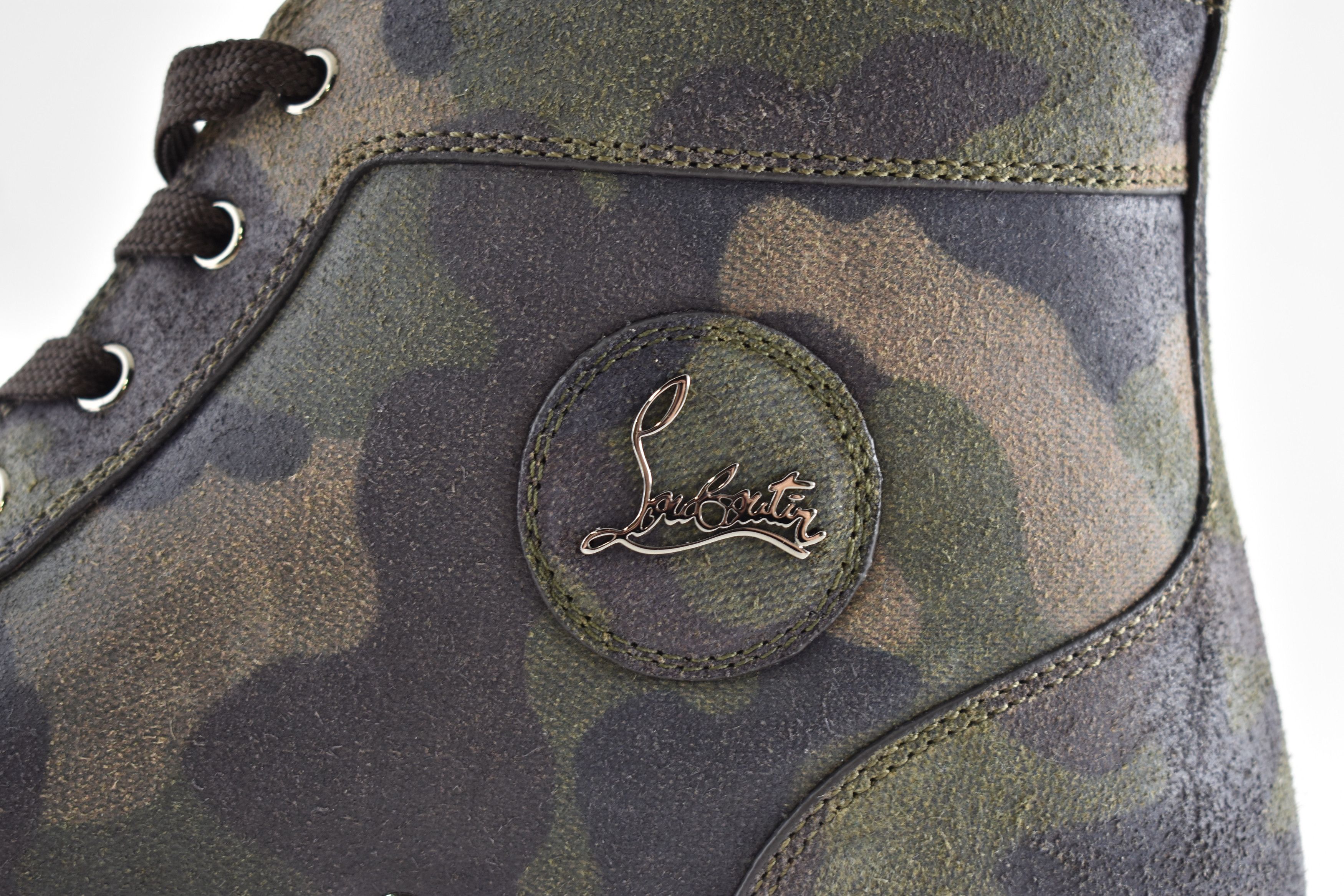 Christian Louboutin Mens Louis Flat Crosta Camouflage High Top Sneaker 48.5 15.5 Size US 15 / EU 48 - 12 Thumbnail