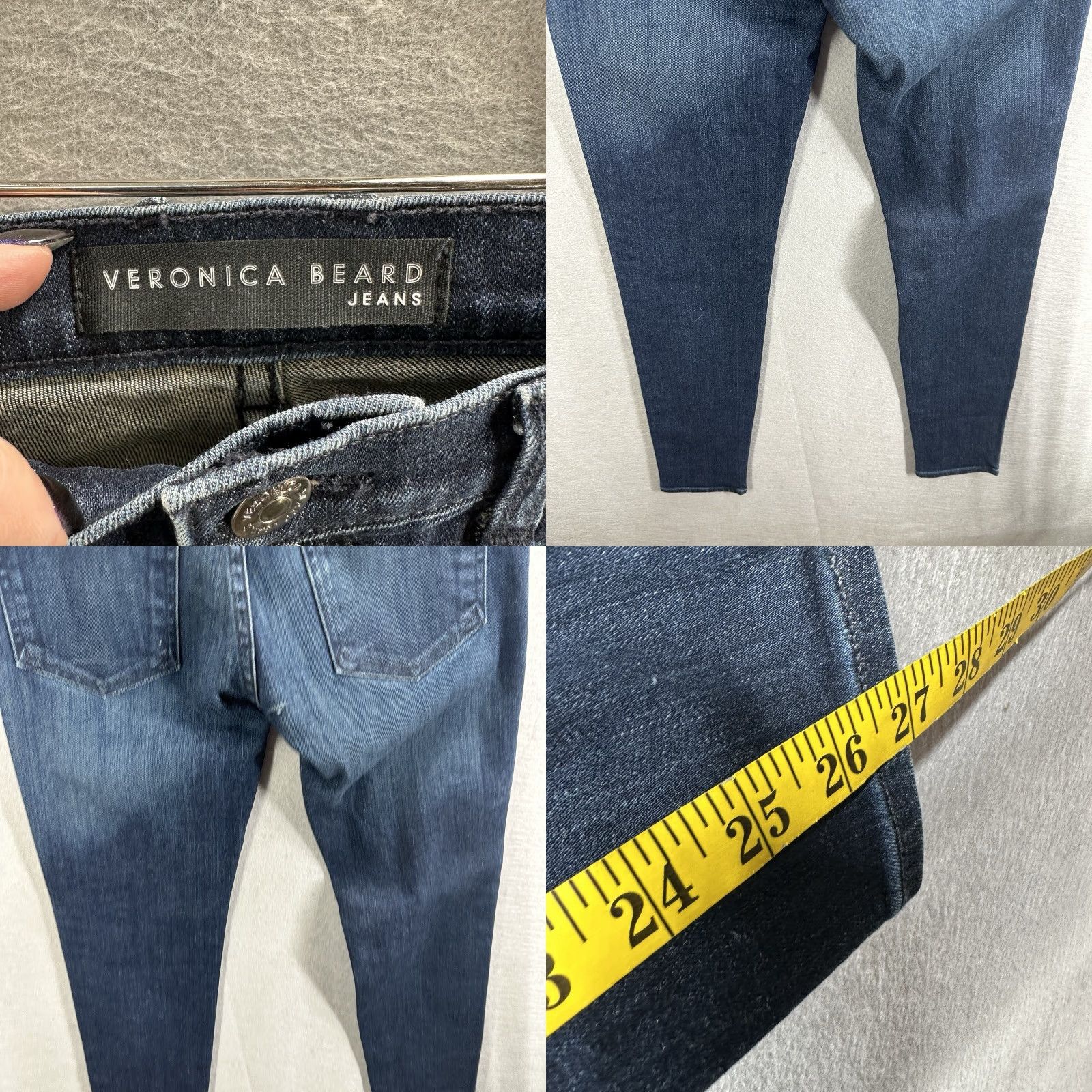 Veronica Beard VERONICA BEARD Debbie Jeans Skinny High Rise Exposed Button Fly 25 Blue Women Size 42" / US 20 - 8 Thumbnail