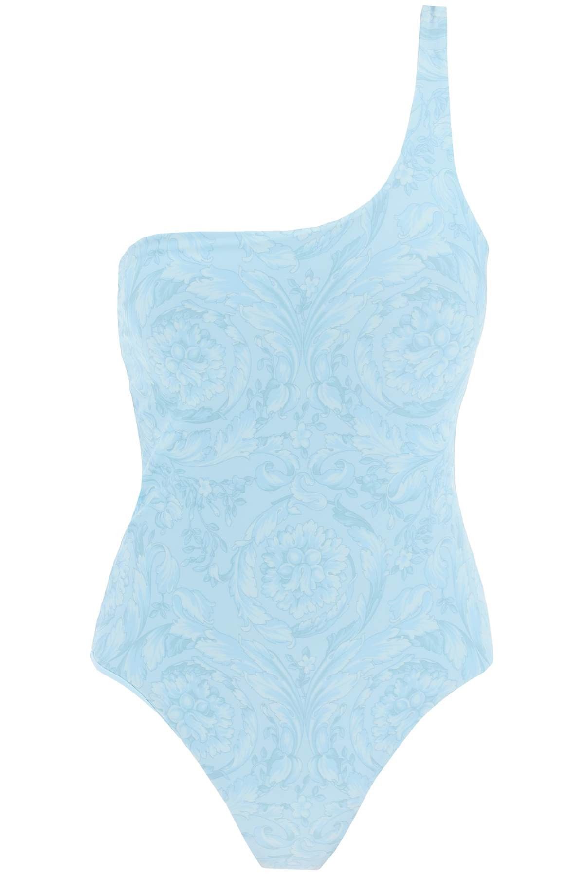 Image of Versace One-Shoulder Baroque in Pale Blue, Women's (Size XL)