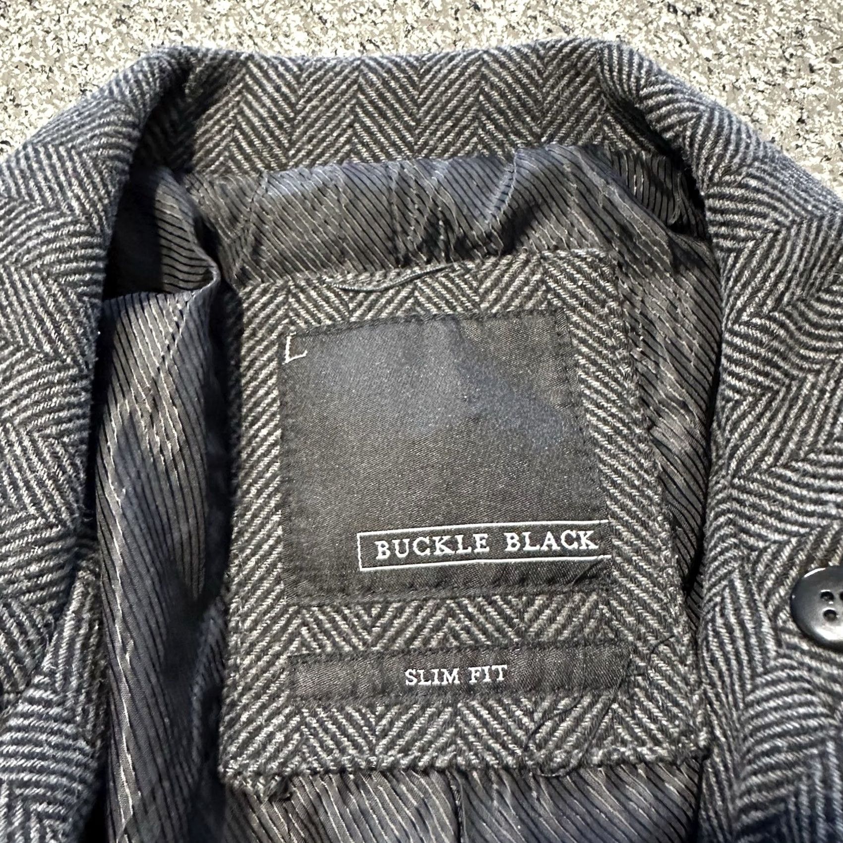 Buckle Black Buck le Black Coat Mens L Slim Fit Wool Blend Jacket Grey Button Overcoat Size US L / EU 52-54 / 3 - 3 Thumbnail