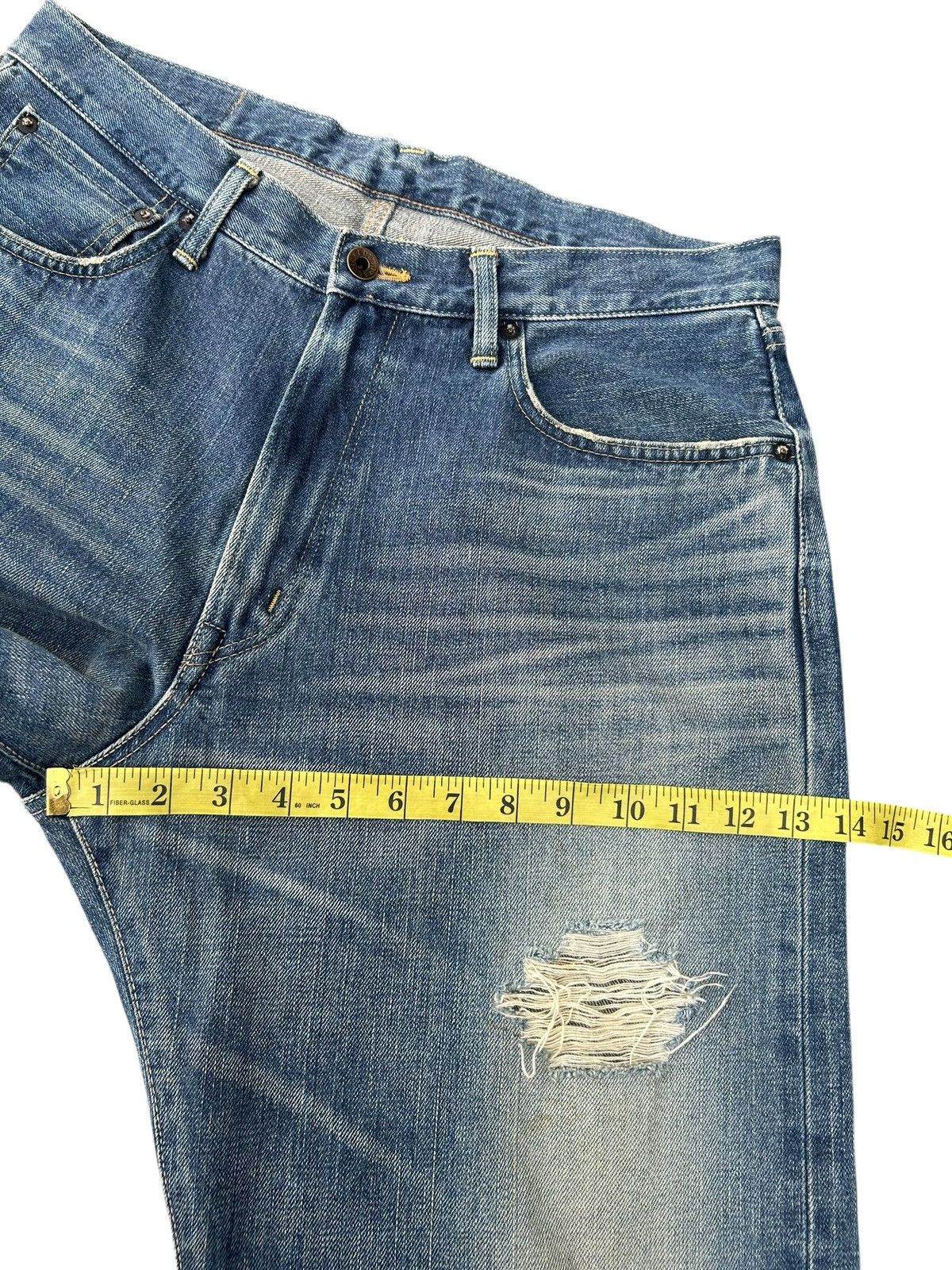 Kapital Vintage Edwin 505 Selvedge Distressed Denim Jeans Size US 34 / EU 50 - 13 Thumbnail