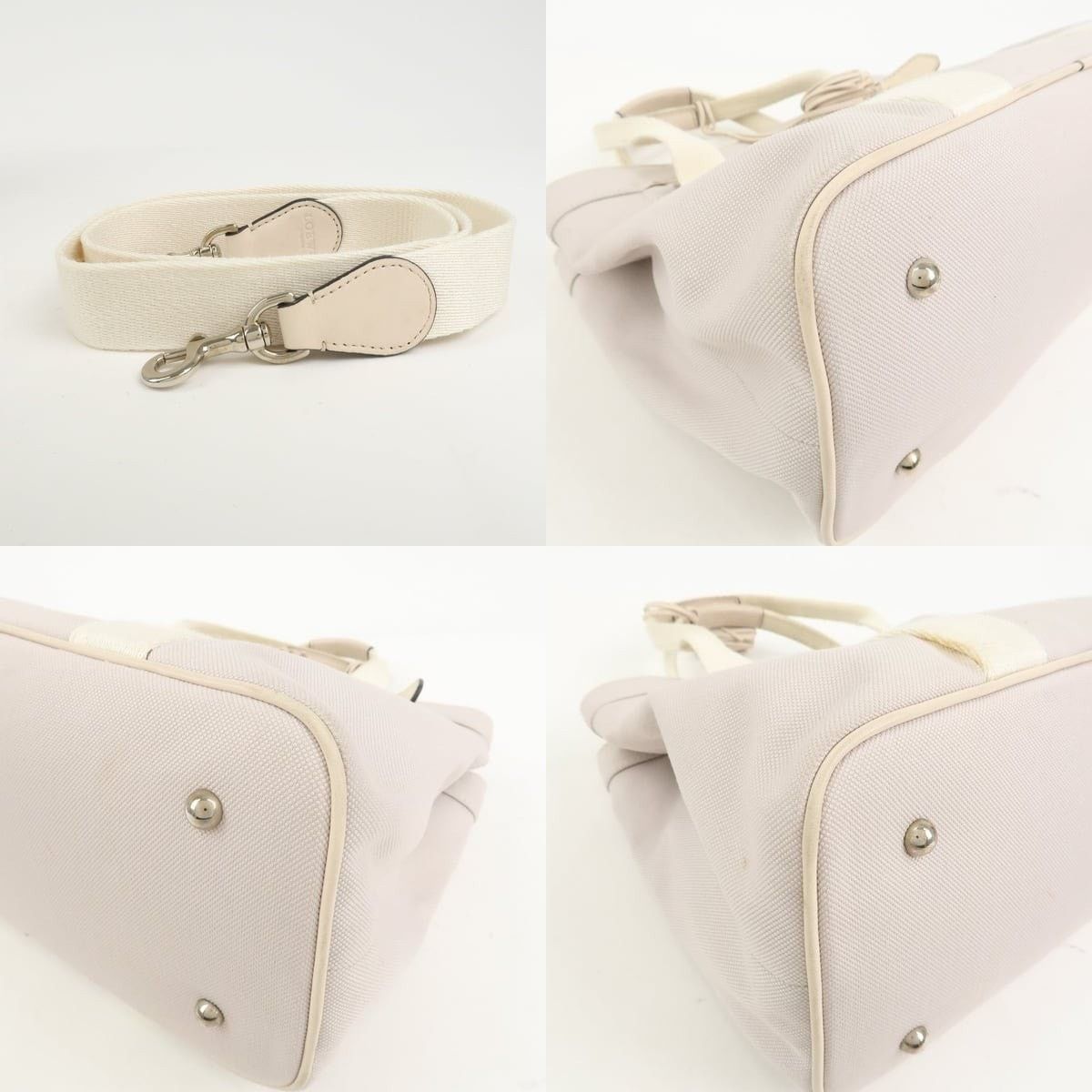 Loewe Loewe Anagram Logo Canvas Shoulder Bag Gray Size ONE SIZE - 5 Thumbnail