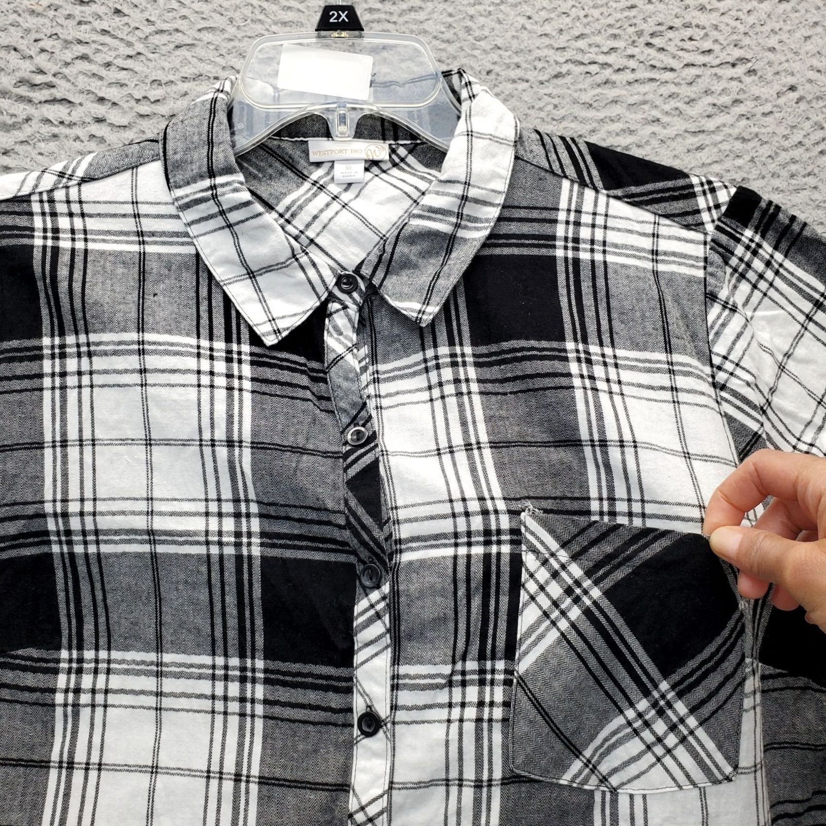 Vintage Westport Shirt Womens XL Multi Plaid Long Sleeve Button Down Top Chest Pockets Casual Size XL / US 12-14 / IT 48-50 - 5 Thumbnail