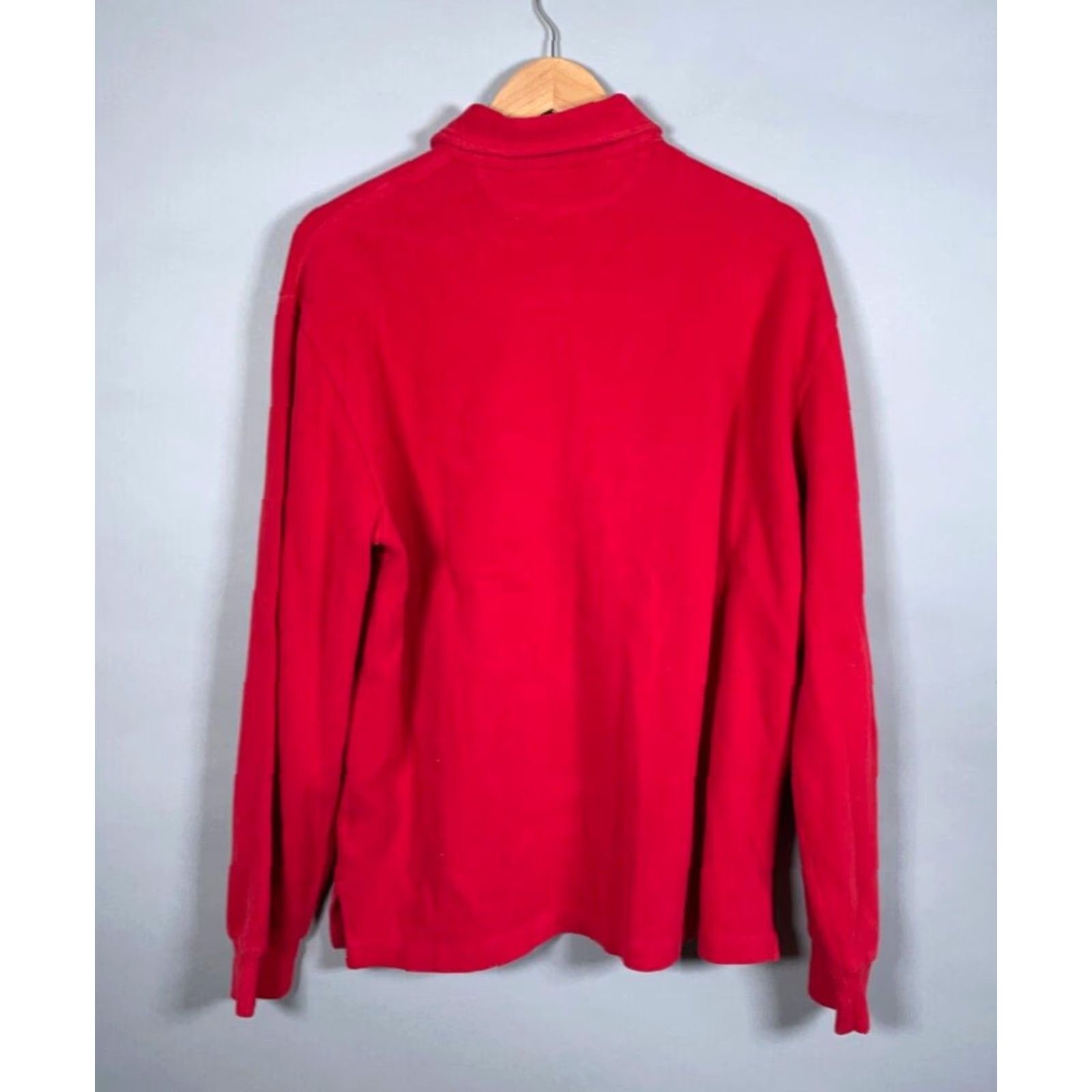 Polo Ralph Lauren VINTAGE Polo Ralph Lauren Cotton Sweater Shirt Adult Large Red Button Neckline Size US L / EU 52-54 / 3 - 3 Thumbnail
