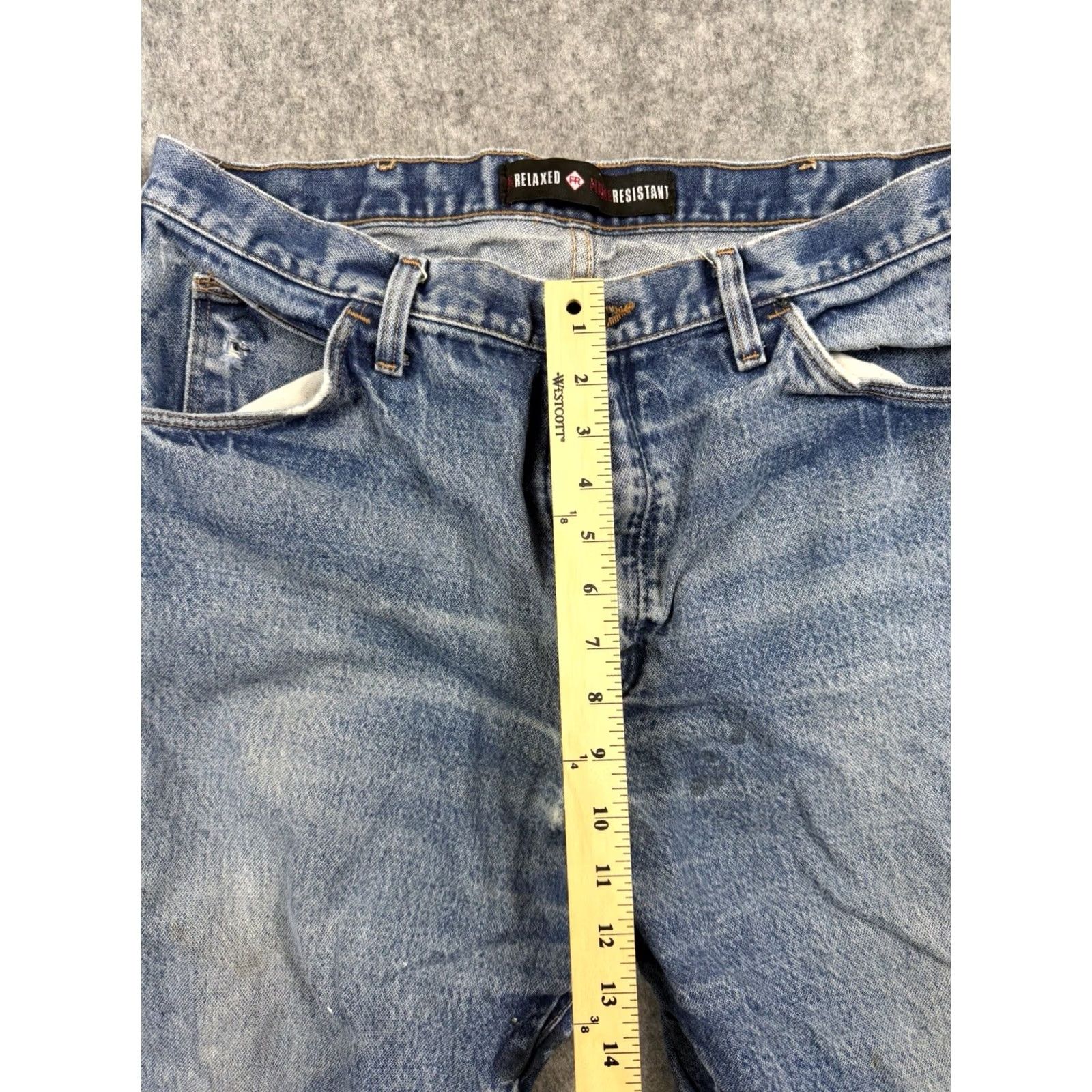 Wrangler Wrangler Jeans Men's 36x30 Flame-Resistant FR Straight Denim Blue Cotton 5-Pocket USA Cowboy Size US 36 / EU 52 - 3 Thumbnail