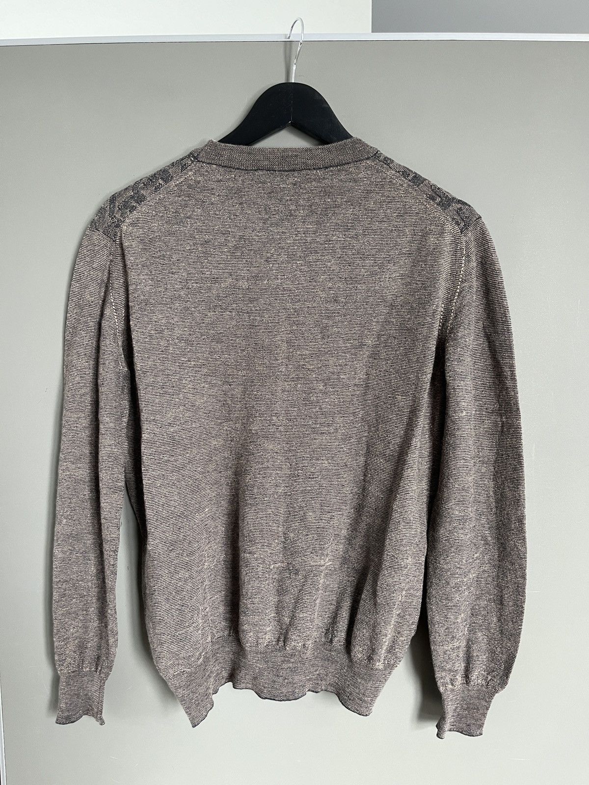 Canali Canali Wool Monogram Sweater Size US L / EU 52-54 / 3 - 11 Thumbnail
