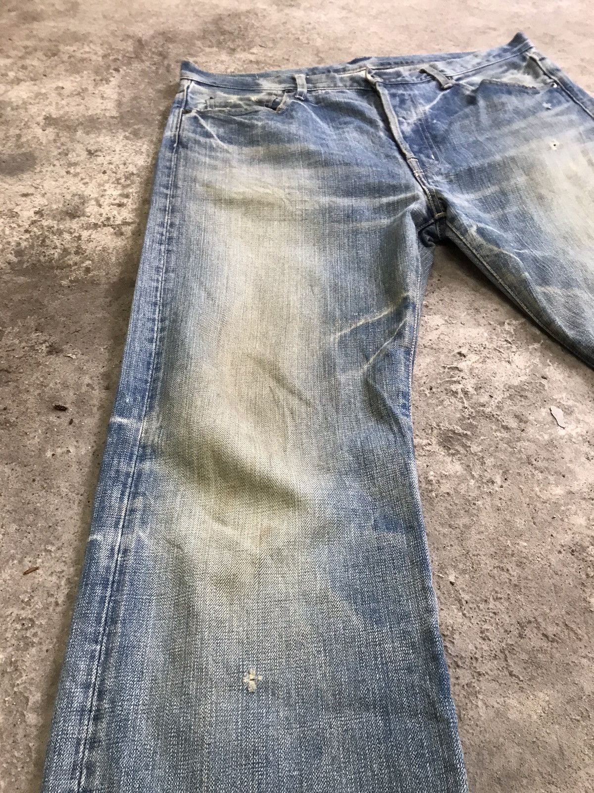 Japanese Brand ⚡️Vintage Domingo Spell Bound Distressed Denim Size US 36 / EU 52 - 4 Thumbnail