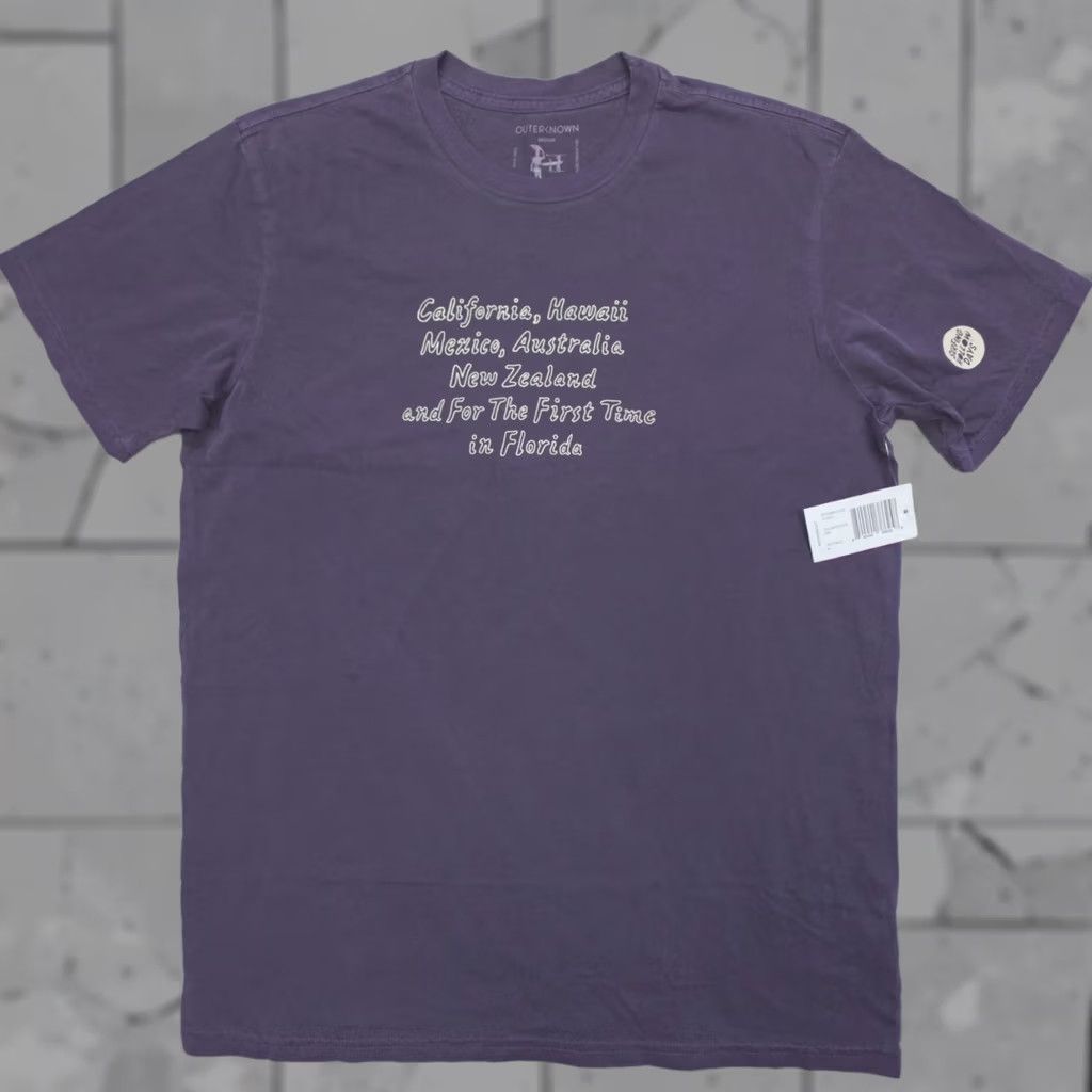 Outerknown Outerknown Surfing Hollow Days Purple S/S Organic Cotton T-Shirt Men's M Size US M / EU 48-50 / 2 - 1 Thumbnail