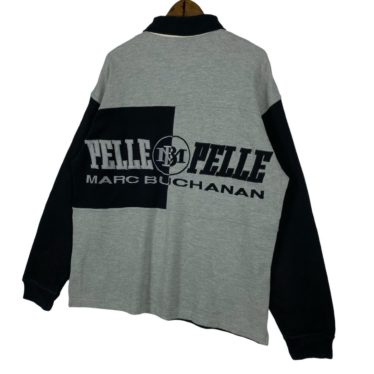 Marc Buchanan × Pelle Pelle × Vintage Vintage Pelle Pelle Marc Buchanan Rugby Polo Shirt Size US L / EU 52-54 / 3 - 3 Thumbnail