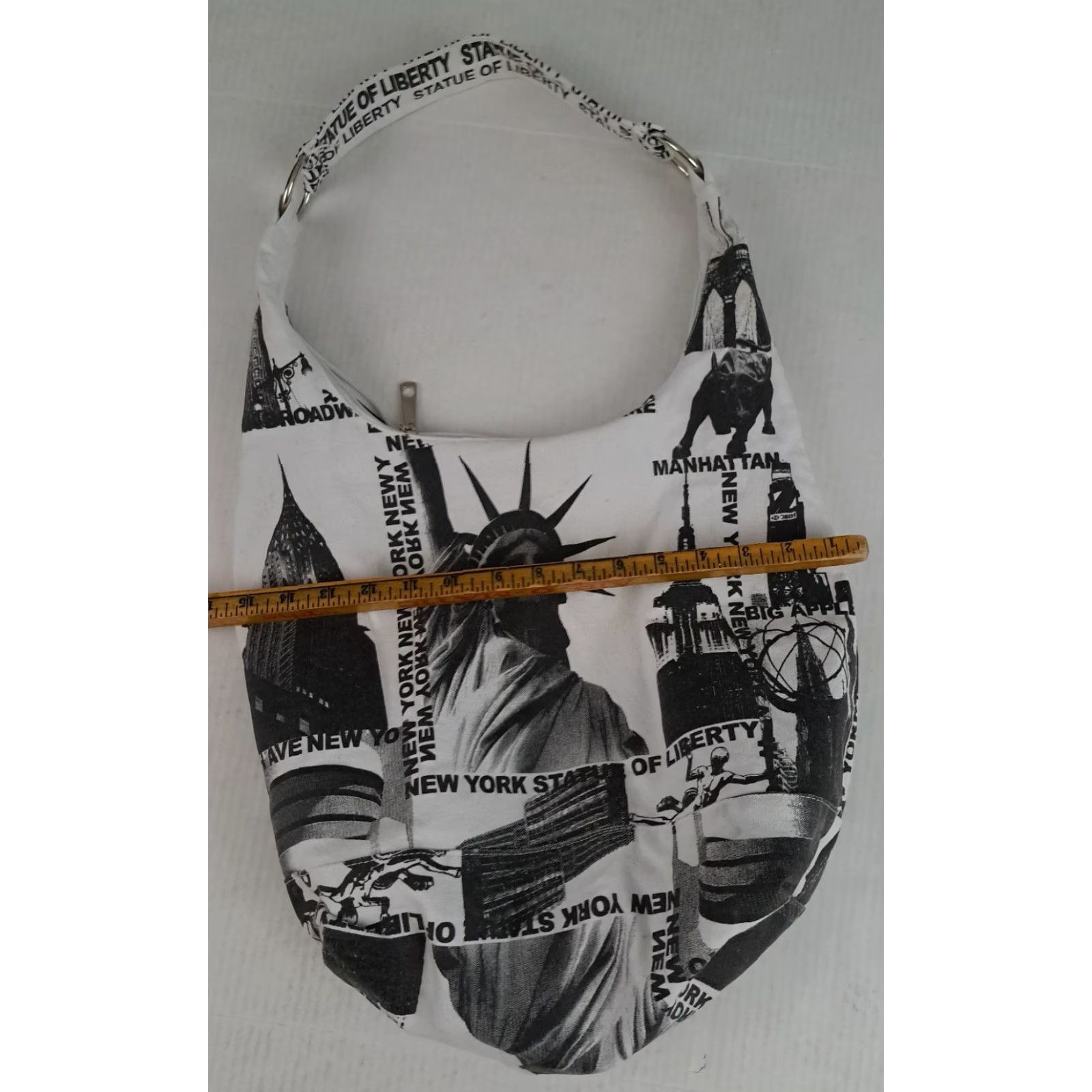CLOSED VINTAGE Statue of Liberty Canvas Zipper Close Shoulder Tote Bag 14x15 Size ONE SIZE - 3 Thumbnail