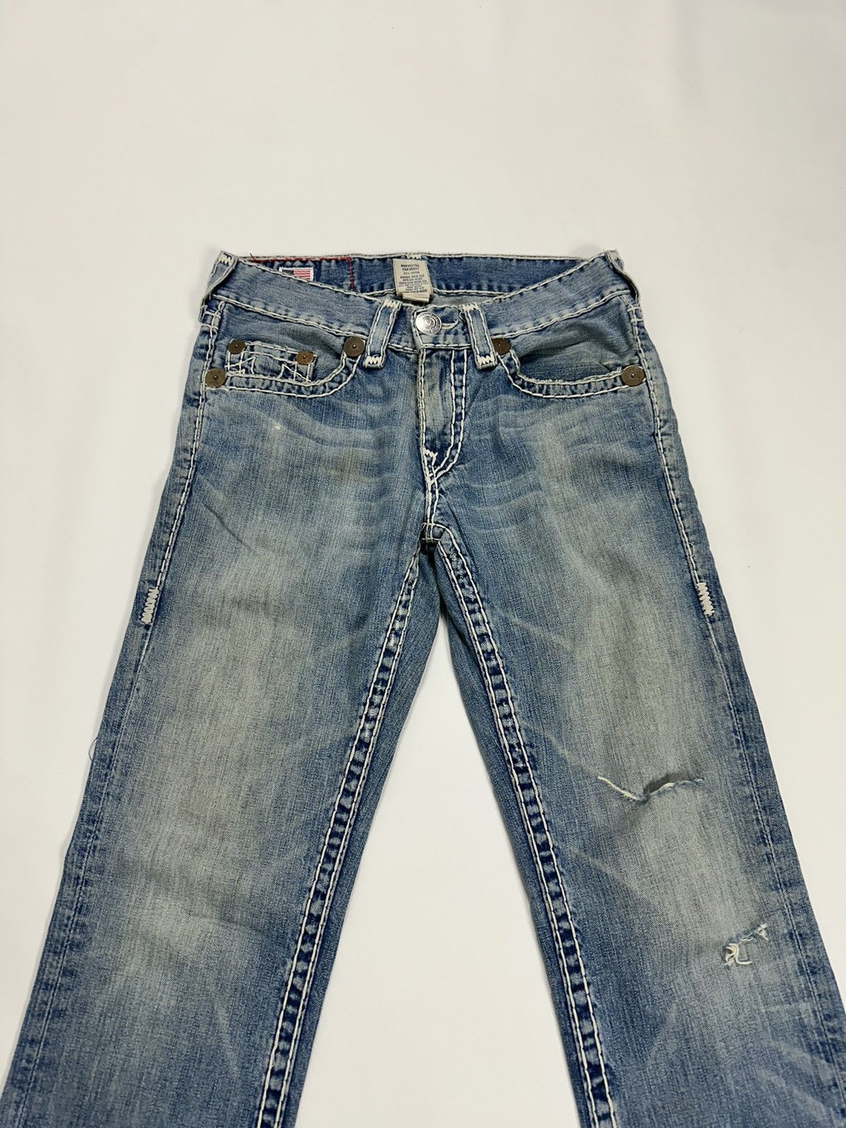 True Religion True Religion Bobby Super T Distressed Denim Size US 31 - 2 Thumbnail
