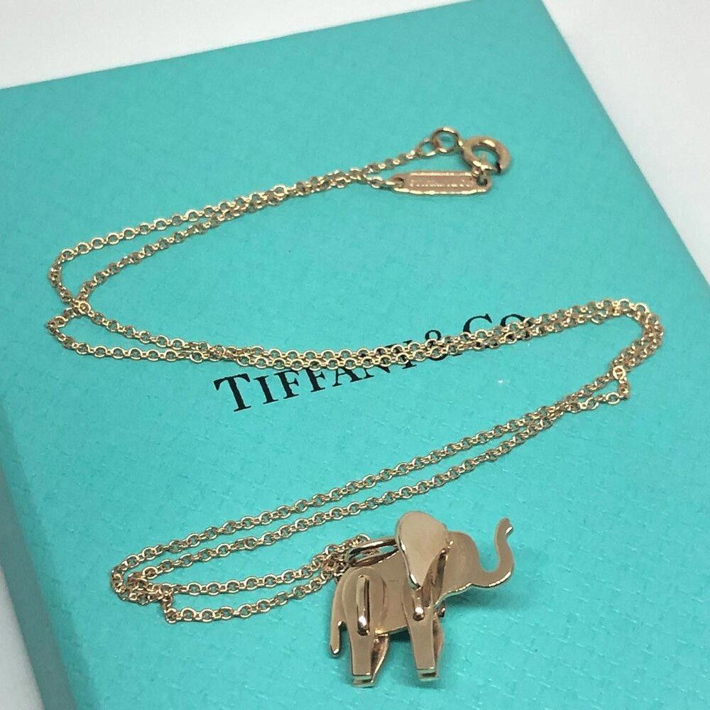 Tiffany & Co. Tiffany 18K Rose Gold Save Wild Elephant Necklace 18" Size ONE SIZE - 5 Thumbnail