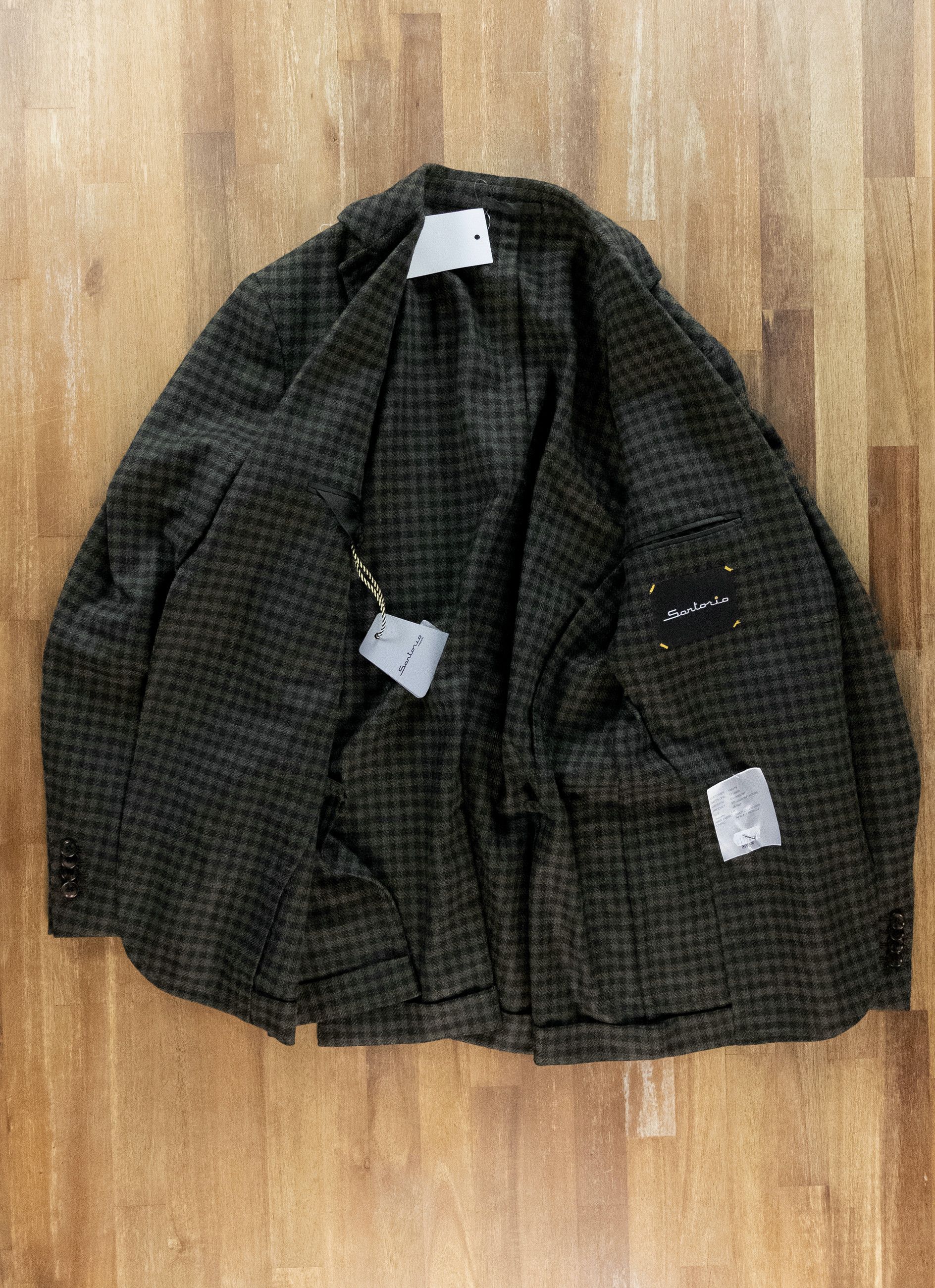 SARTORIO SARTORIO Napoli by Kiton green gingham wool sportcoat Size 38R - 7 Thumbnail