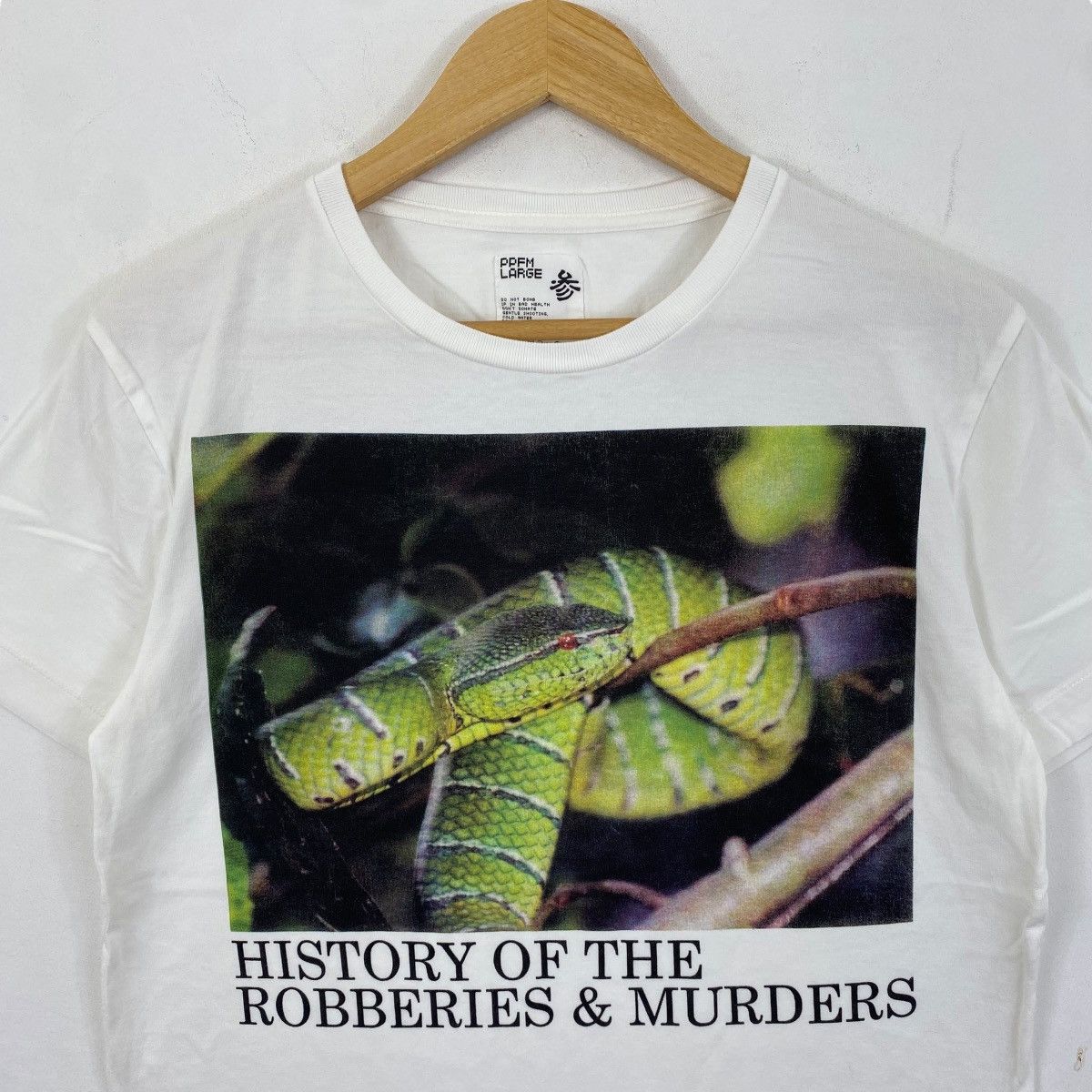 Japanese Brand × PPFM PPFM History Of The Robberies & Murders Graphic Tee Shirt Size US M / EU 48-50 / 2 - 2 Thumbnail