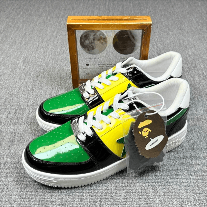 Bape ABATHINGAPE low-top sneaker men's black, green, yellow Size US 13 / EU 46 - 4 Thumbnail