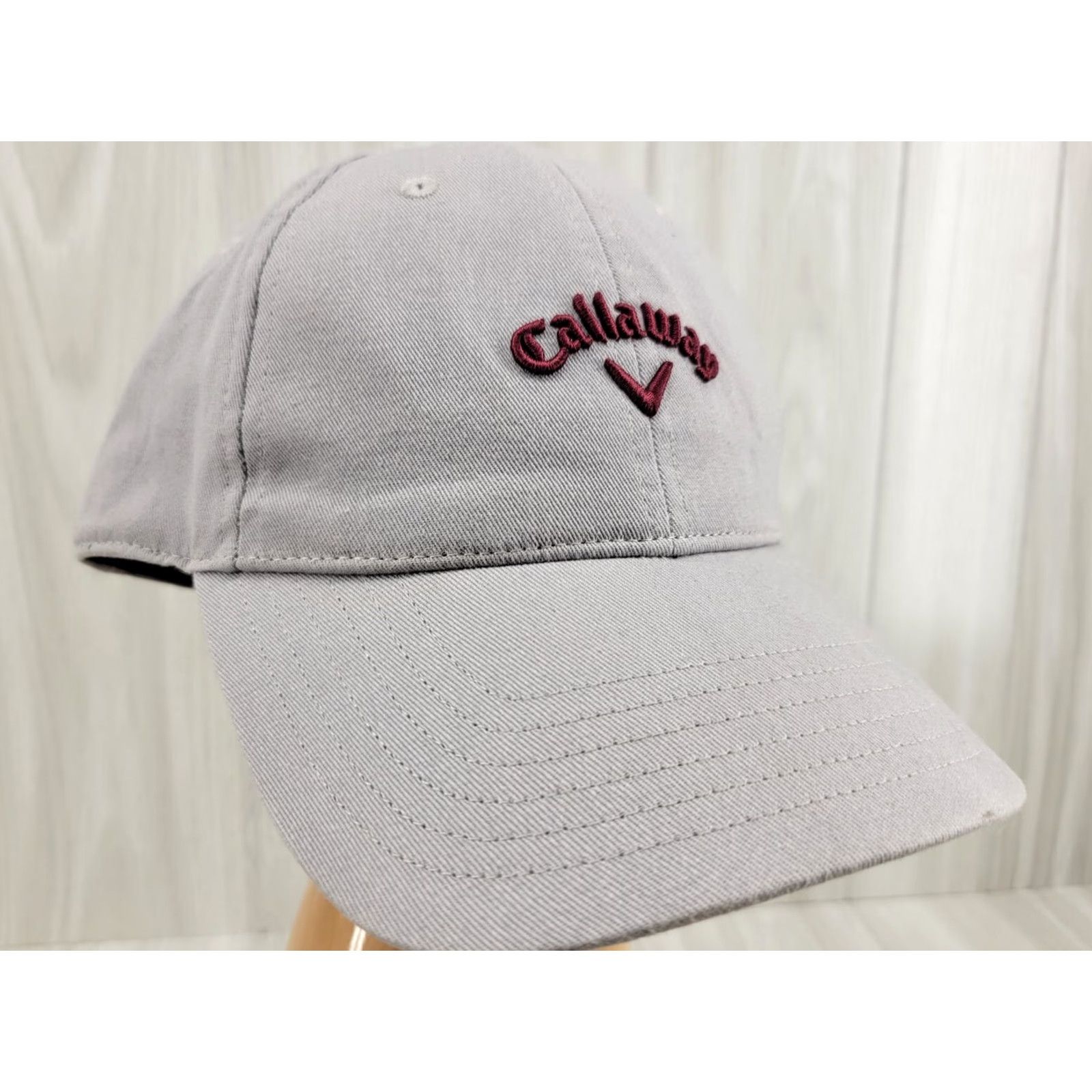 Callaway Callaway Hat Cap Gray Strapback Adjustable Embroidered Baseball Cap Mens Cotton Canvas Logo Sports Size ONE SIZE - 3 Thumbnail