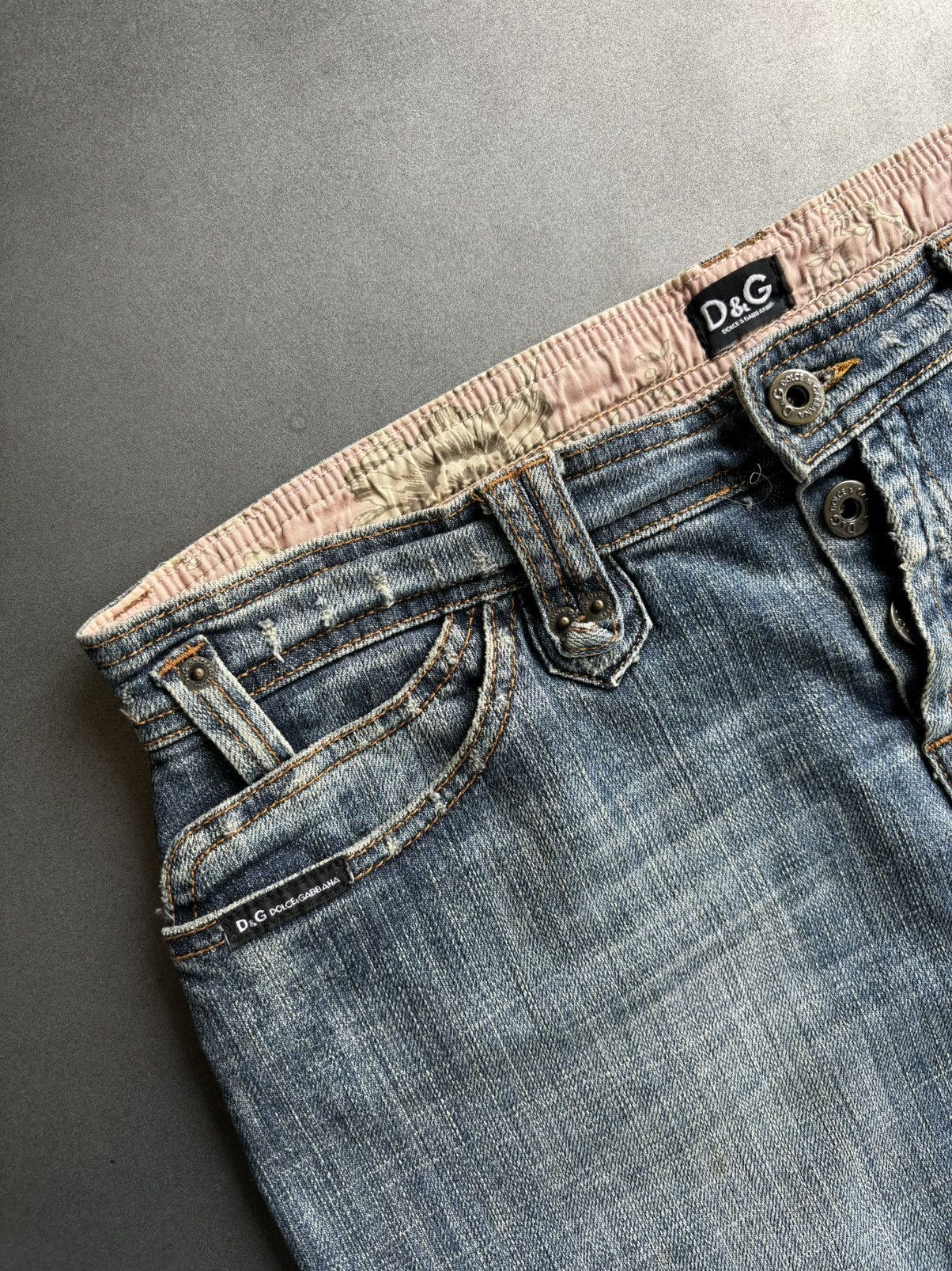 Dolce & Gabbana × Vintage Vintage Dolce & Gabbana Mini Skirt Denim Jean Short 2000s Size 33" - 3 Thumbnail