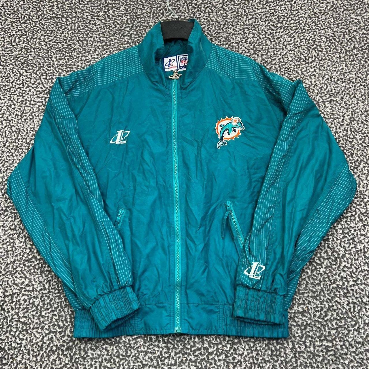 Logo Athletic Vintage Miami Dolphins Jacket Men M Full Zip Long Sleeve Size US M / EU 48-50 / 2 - 2 Thumbnail
