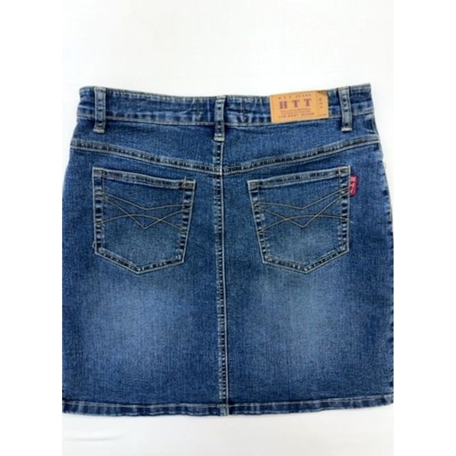 Denime Vintage HTT Denim Mini Skirt Women's Size L Blue Size 36" / US 14 / IT 50 - 2 Thumbnail
